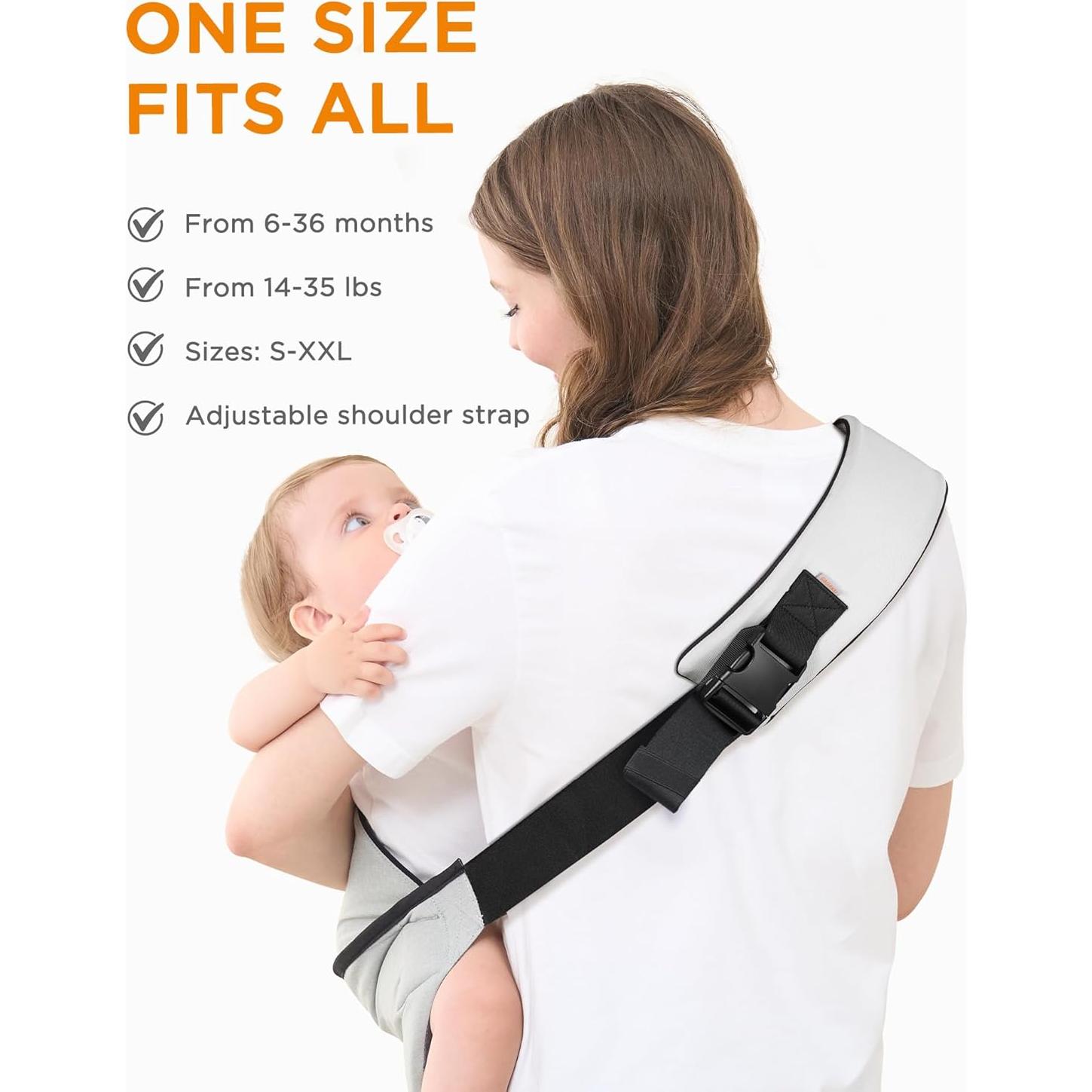 Portabebés GAGAKU Ajustable Ergonomico Gris Claro 6-36 Meses