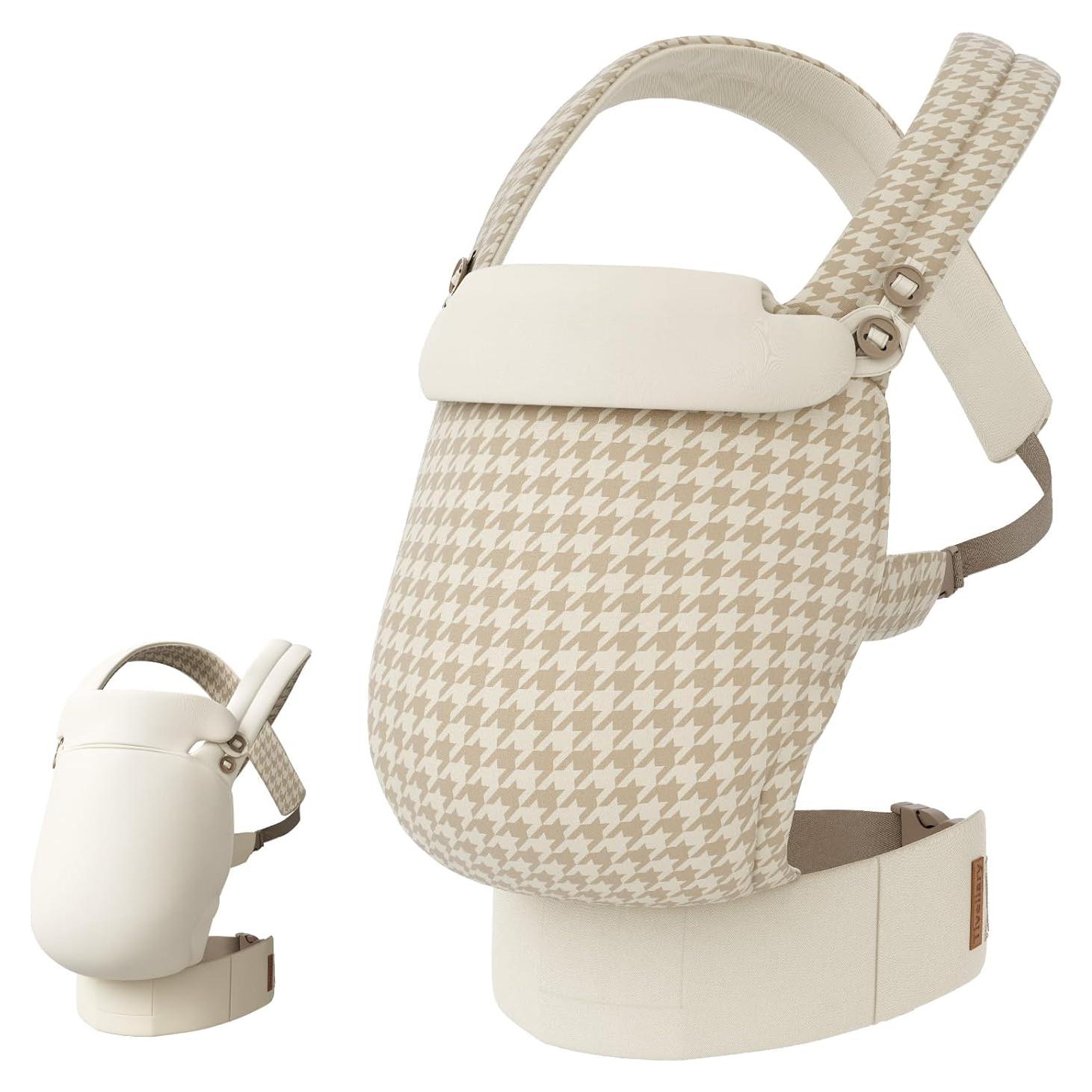 Portabebés Reversible Caqui y Houndstooth Lyocell 3.2-20 kg
