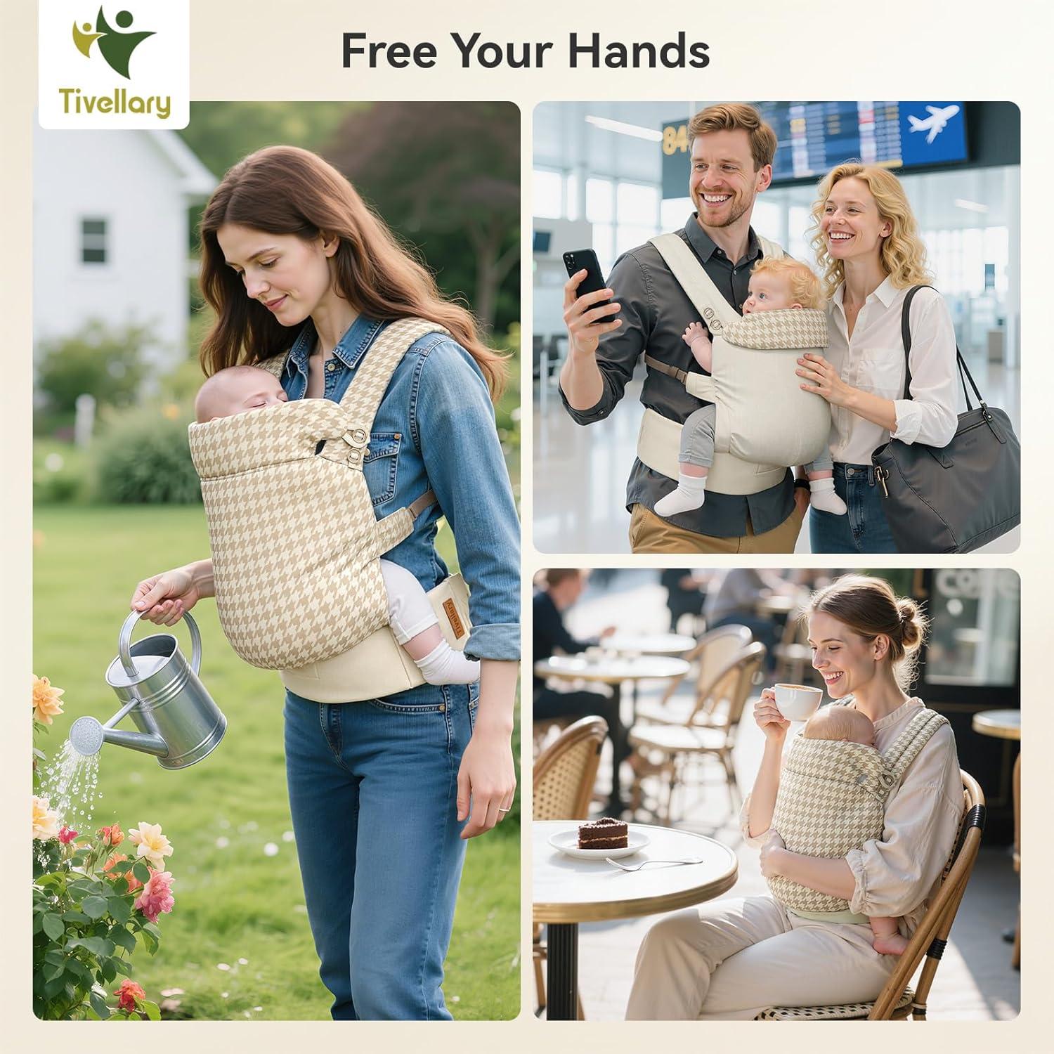 Portabebés Reversible Caqui y Houndstooth Lyocell 3.2-20 kg