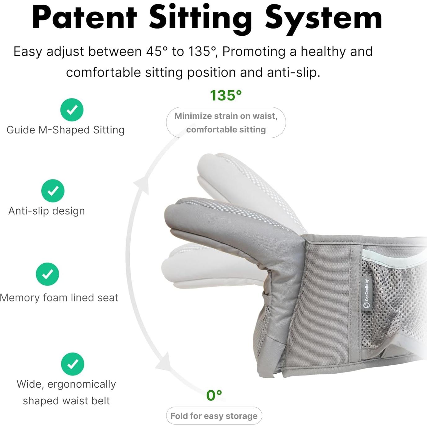 Portabebés Ergonómico CooCooBaby FLEXSEAT Gris 3.2-20kg