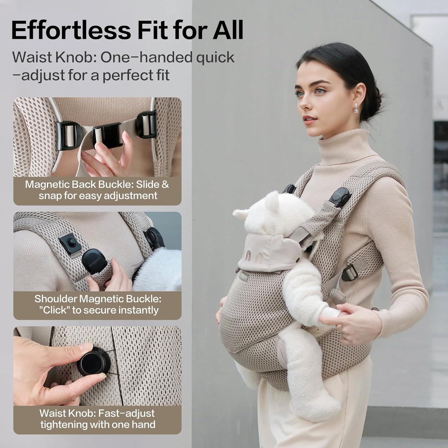 Portabebés Ligero BEIESTATE Negro Titanio hasta 15 kg