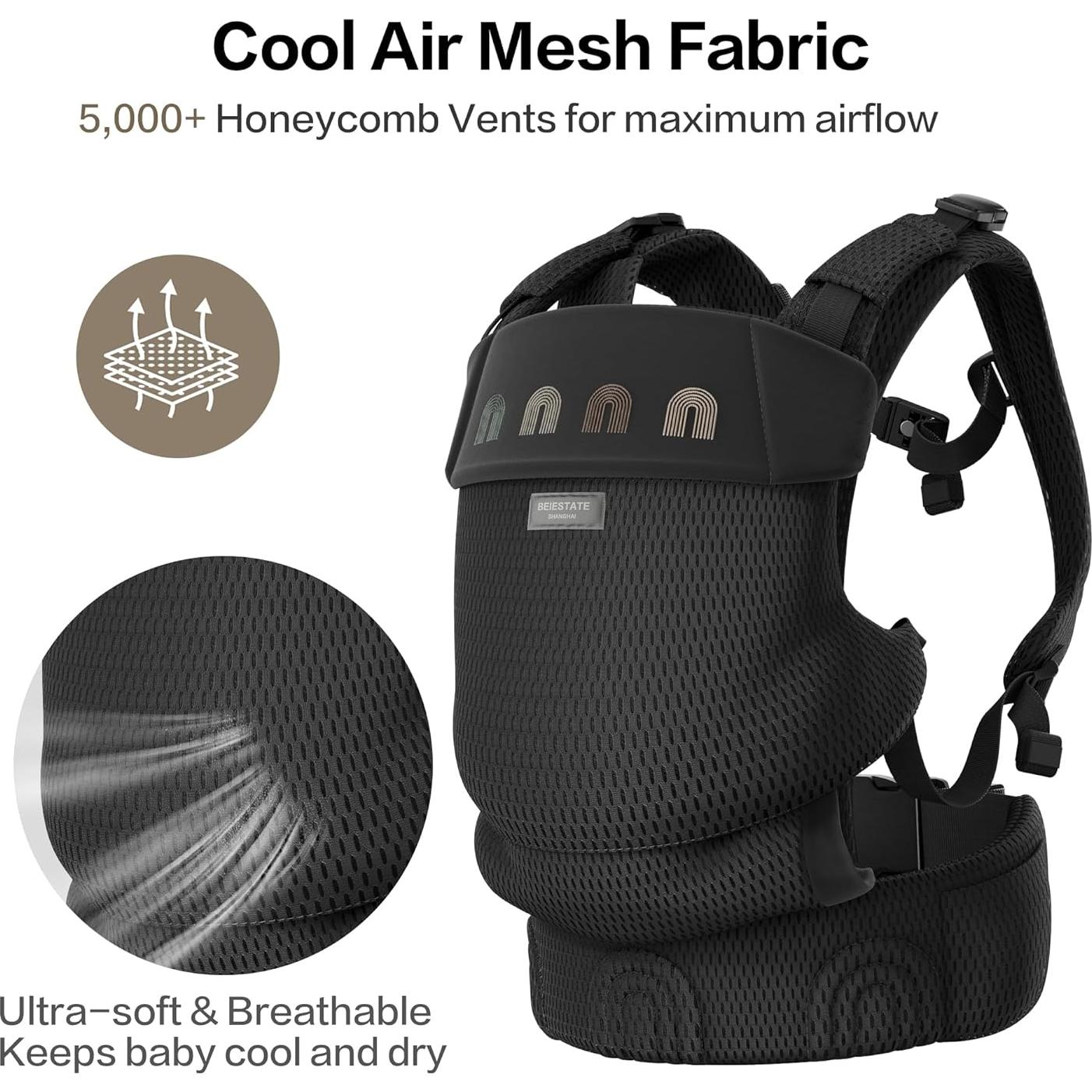 Portabebés Ligero BEIESTATE Negro Titanio hasta 15 kg
