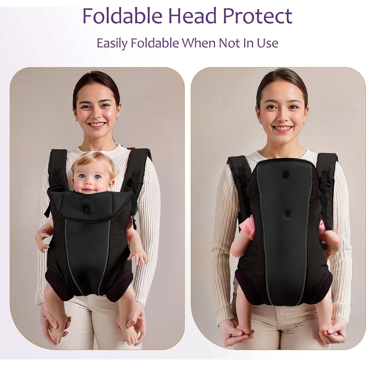 Portabebés Ergonómico 4 en 1 Negro - Malla Transpirable