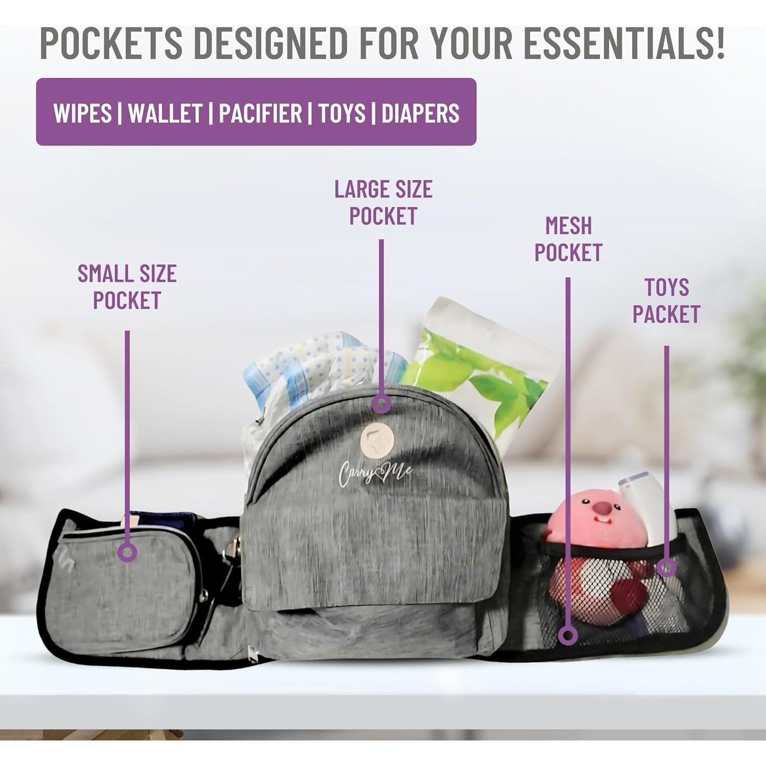 Portabebés CarryMe 8-en-1 Ergonómico Gris Grafito 3.6-20.4 kg