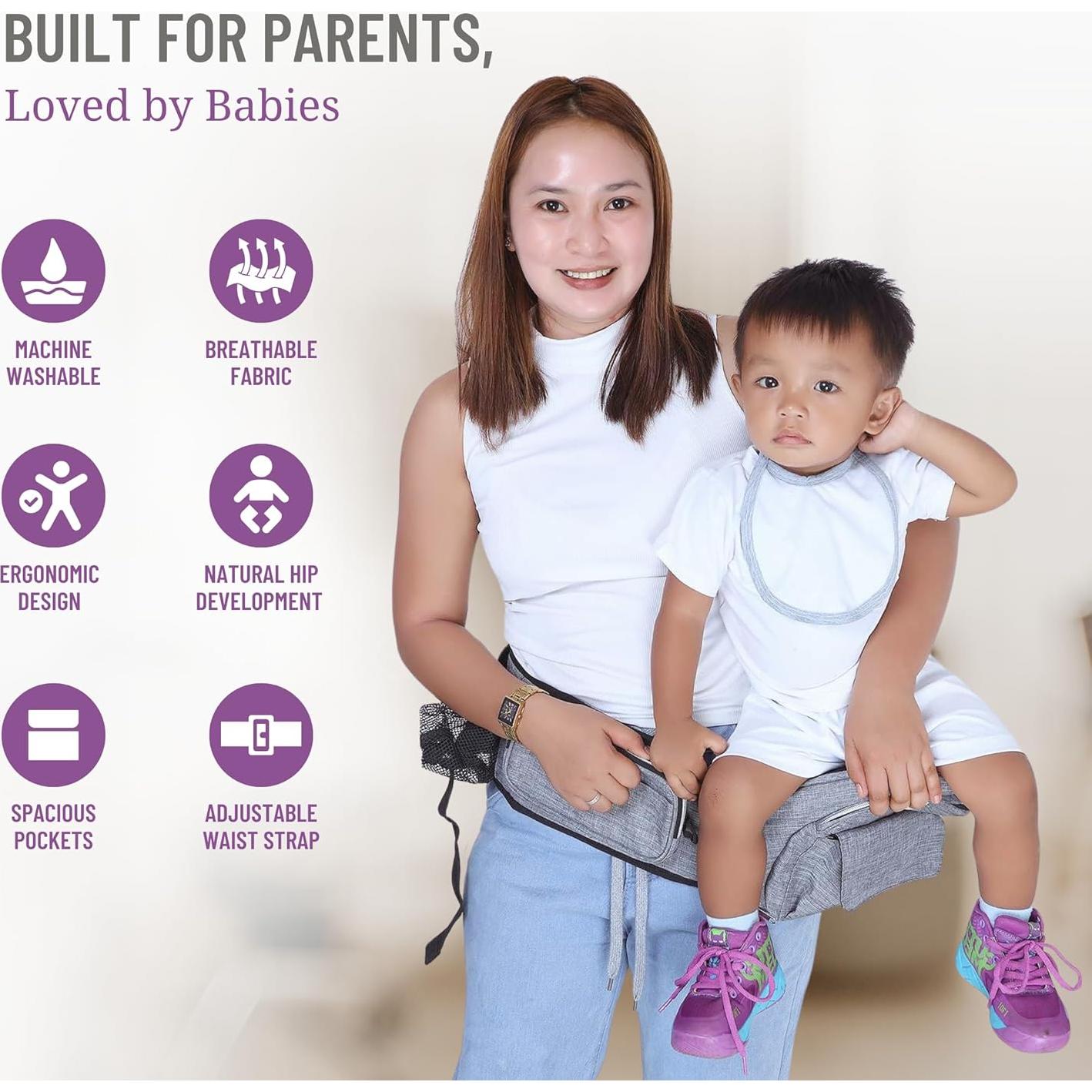 Portabebés CarryMe 8-en-1 Ergonómico Gris Grafito 3.6-20.4 kg