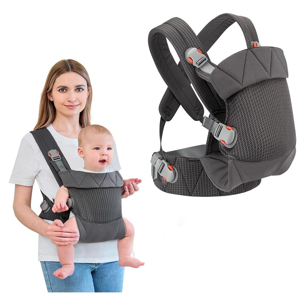 Portabebés Ergonómico BABYPARK Gris Oscuro para Recién Nacidos