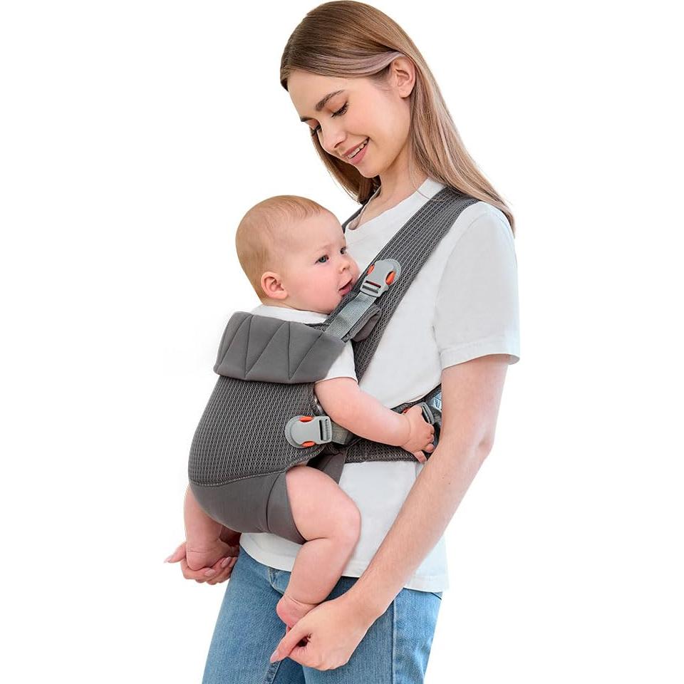 Portabebés Ergonómico BABYPARK Gris Oscuro para Recién Nacidos