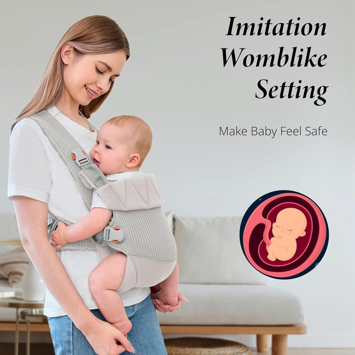 Portabebés Ergonómico Malla Transpirable Gris 3-20 kg