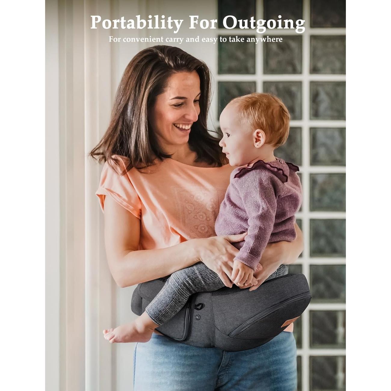 Portabebés Ergonomico Besrey Ajustable hasta 20kg Negro