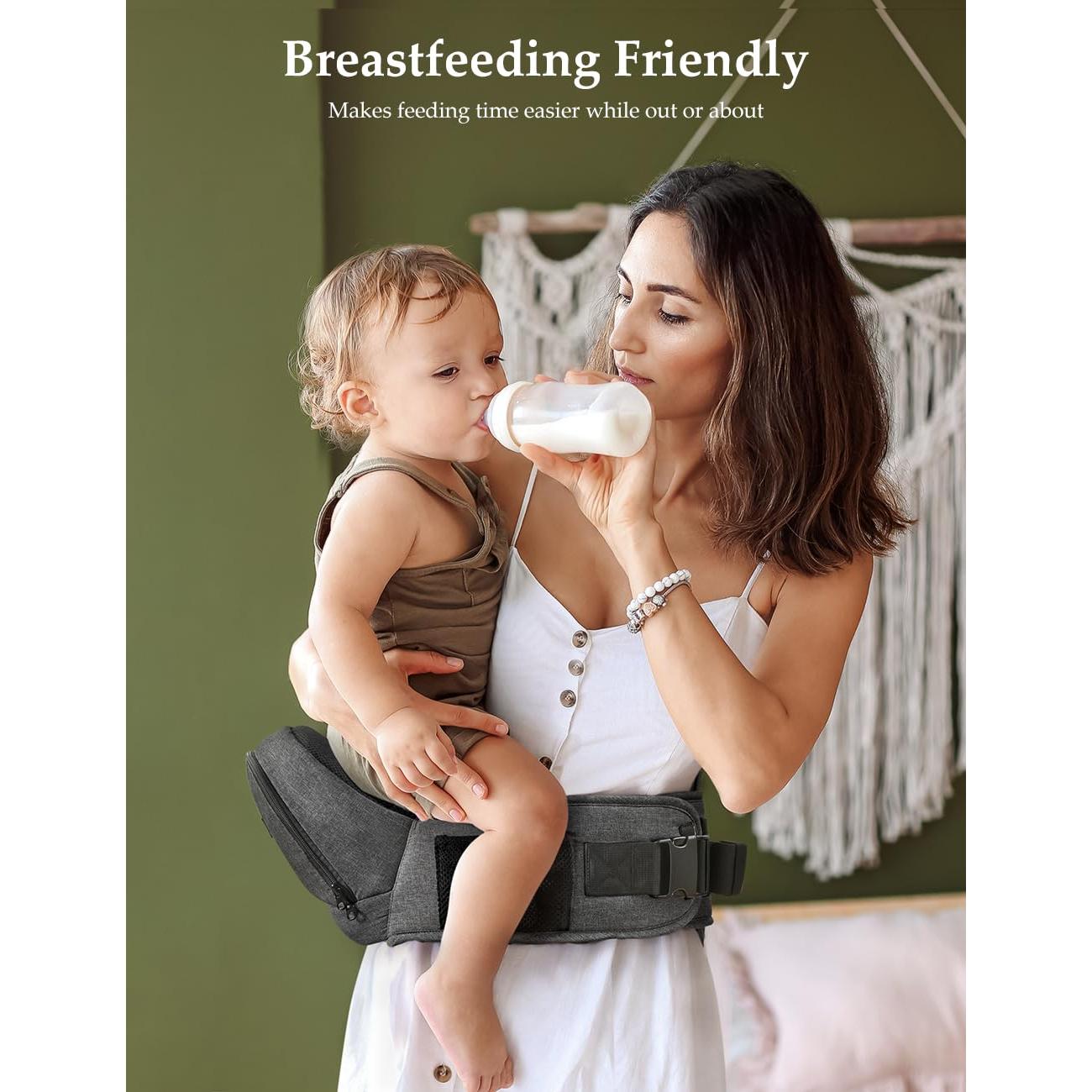 Portabebés Ergonomico Besrey Ajustable hasta 20kg Negro