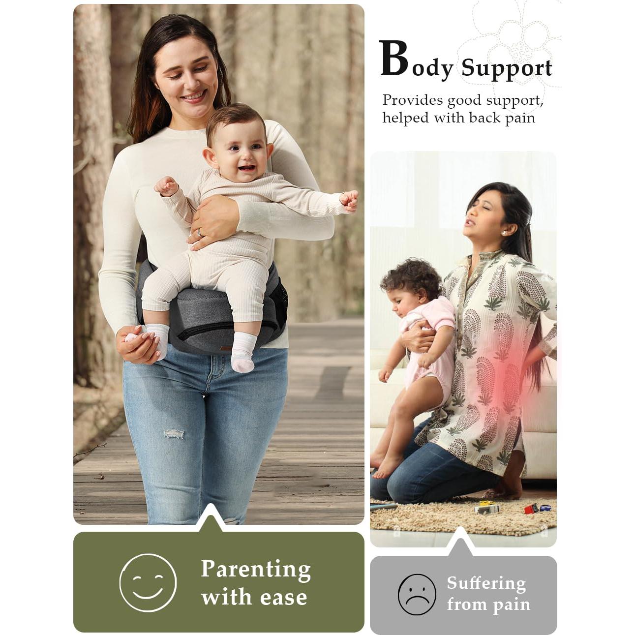 Portabebés Ergonomico Besrey Ajustable hasta 20kg Negro