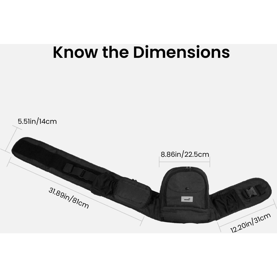 Portabebés GROWNSY Negro Ergonómico para 0-30 kg