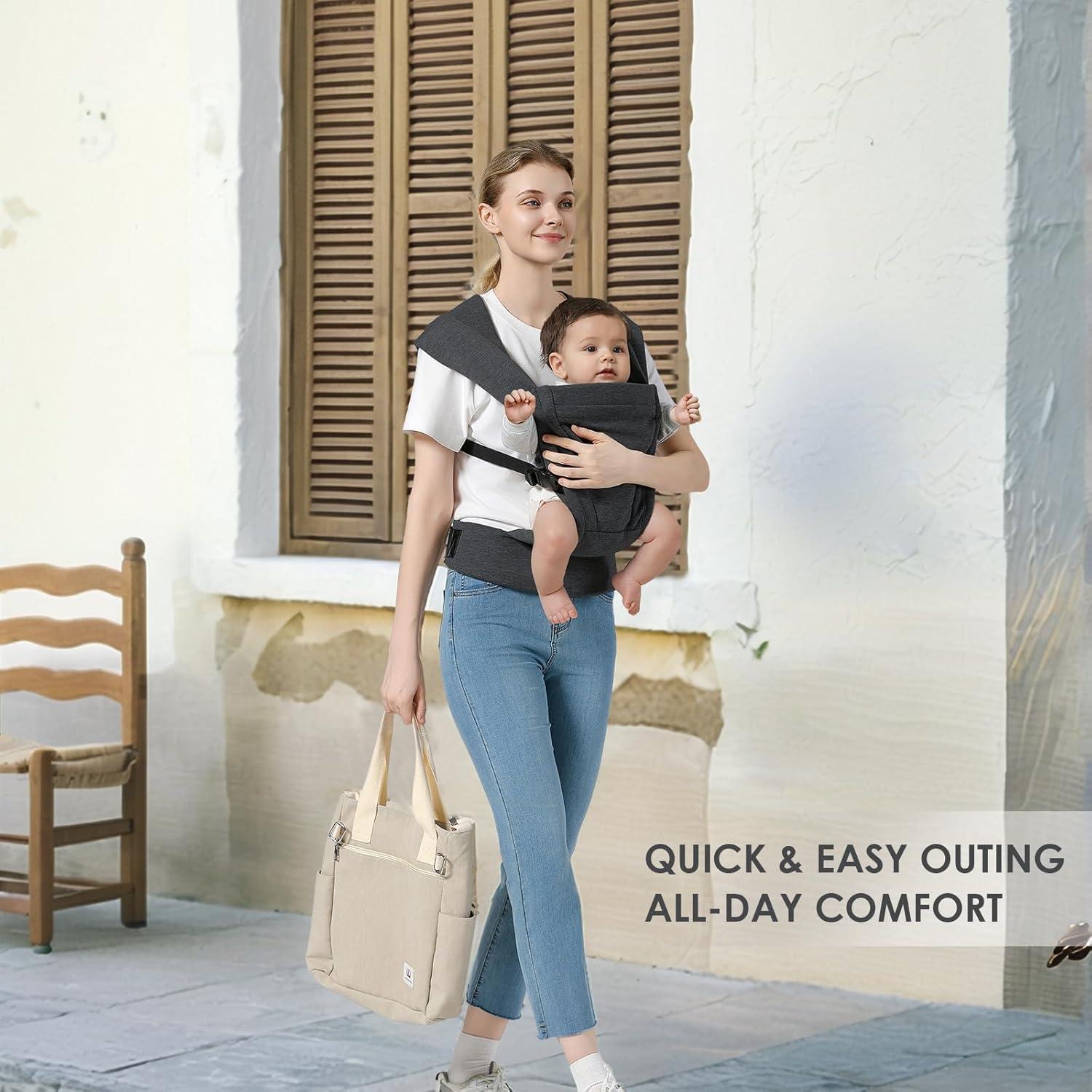 Portabebés ergonómico Misswisdom gris oscuro 3.2-13.6 kg