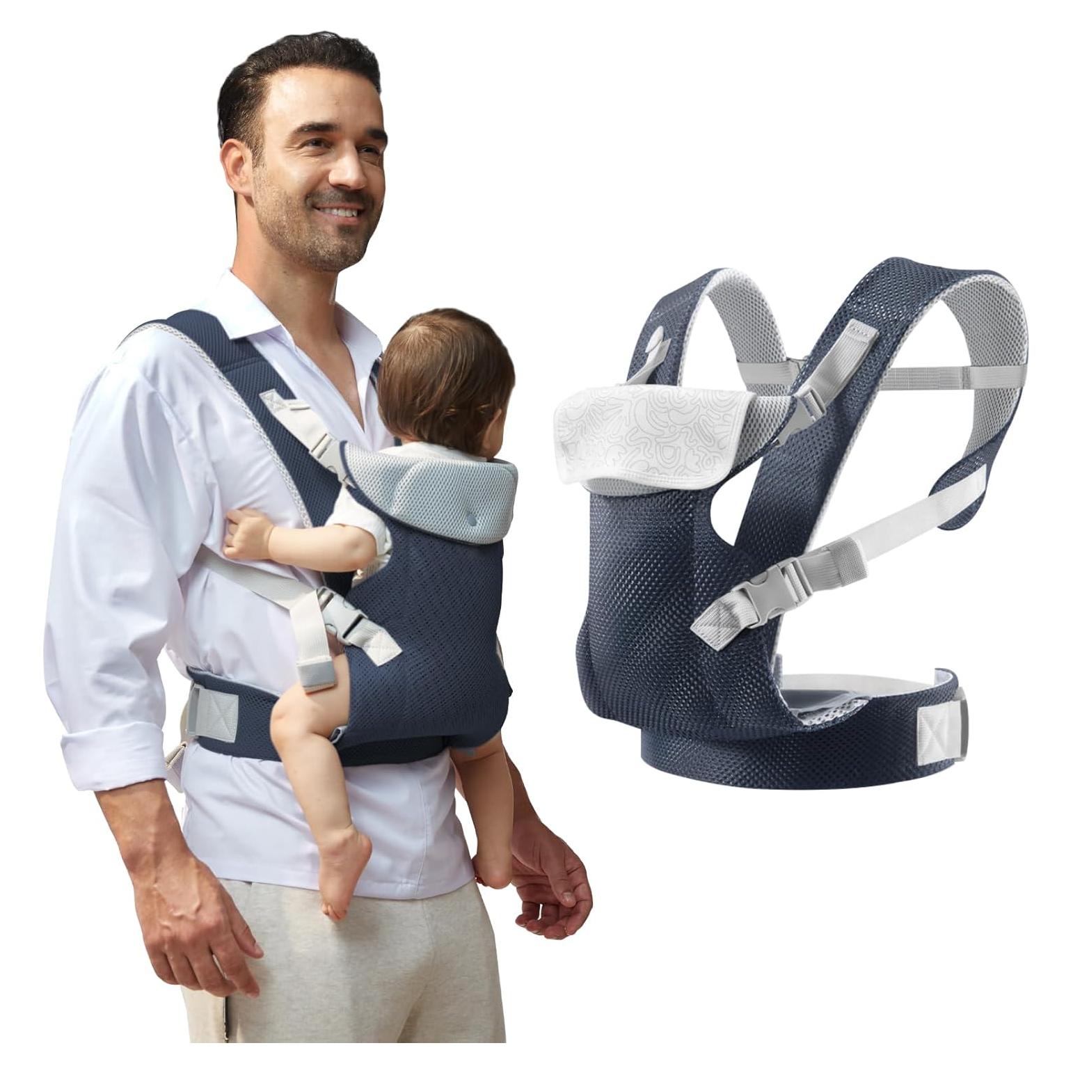 Portabebés Ergonómico IULONEE Azul Marino Ajustable 15kg