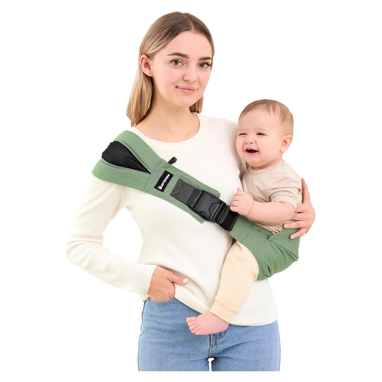 Portabebés Ergonómico Algodón Premium Verde - 6-48 Meses