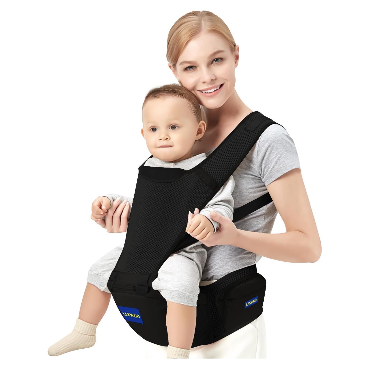 Portabebés 6 en 1 Ajustable Cadera Negro - Para 0 a 36 Meses