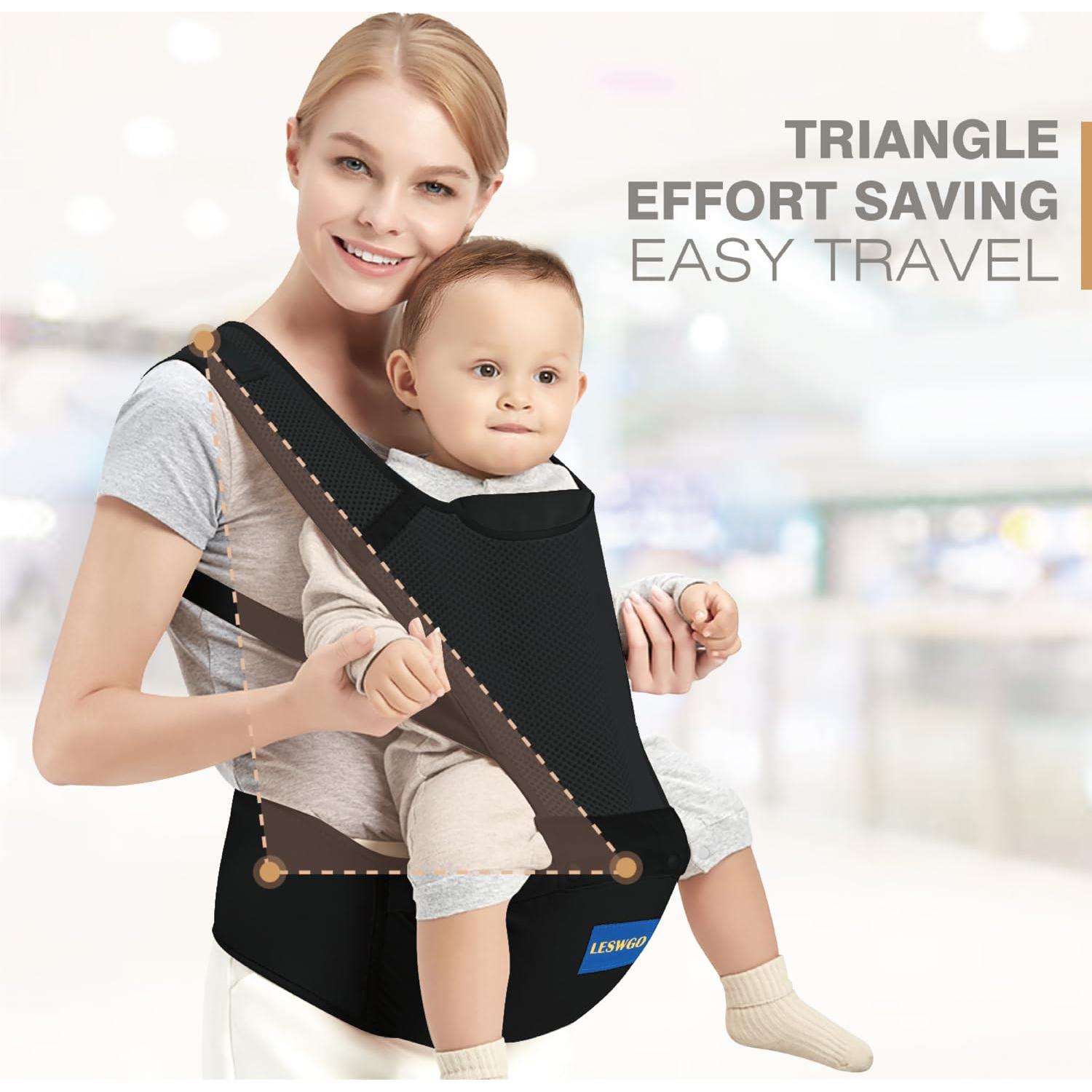 Portabebés 6 en 1 Ajustable Cadera Negro - Para 0 a 36 Meses