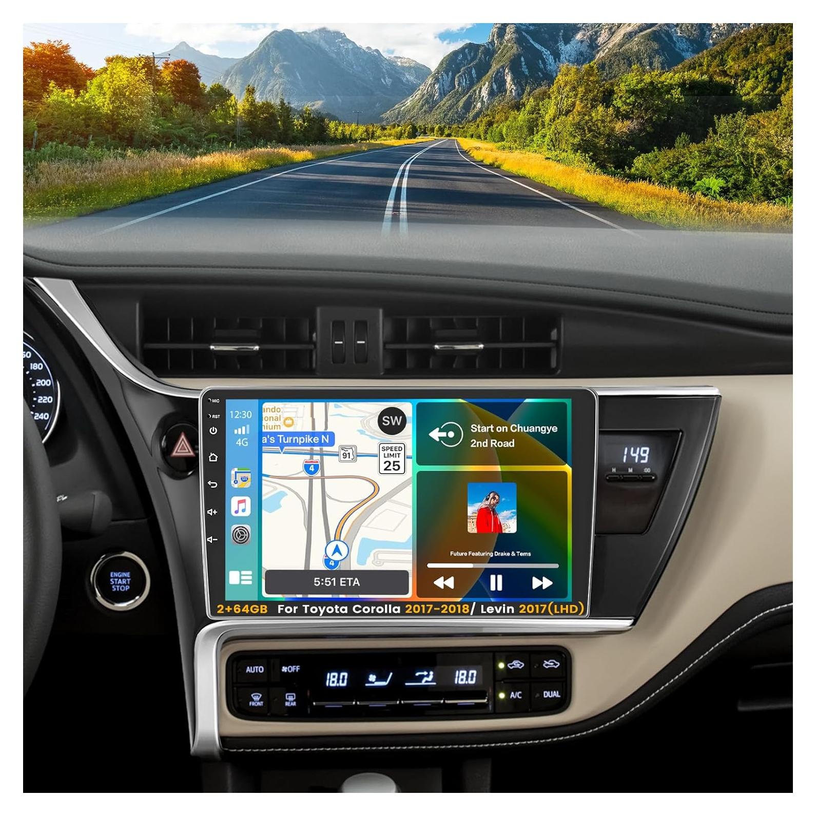 Estéreo de coche Inefala para Toyota Corolla 2017-2018 10.1"