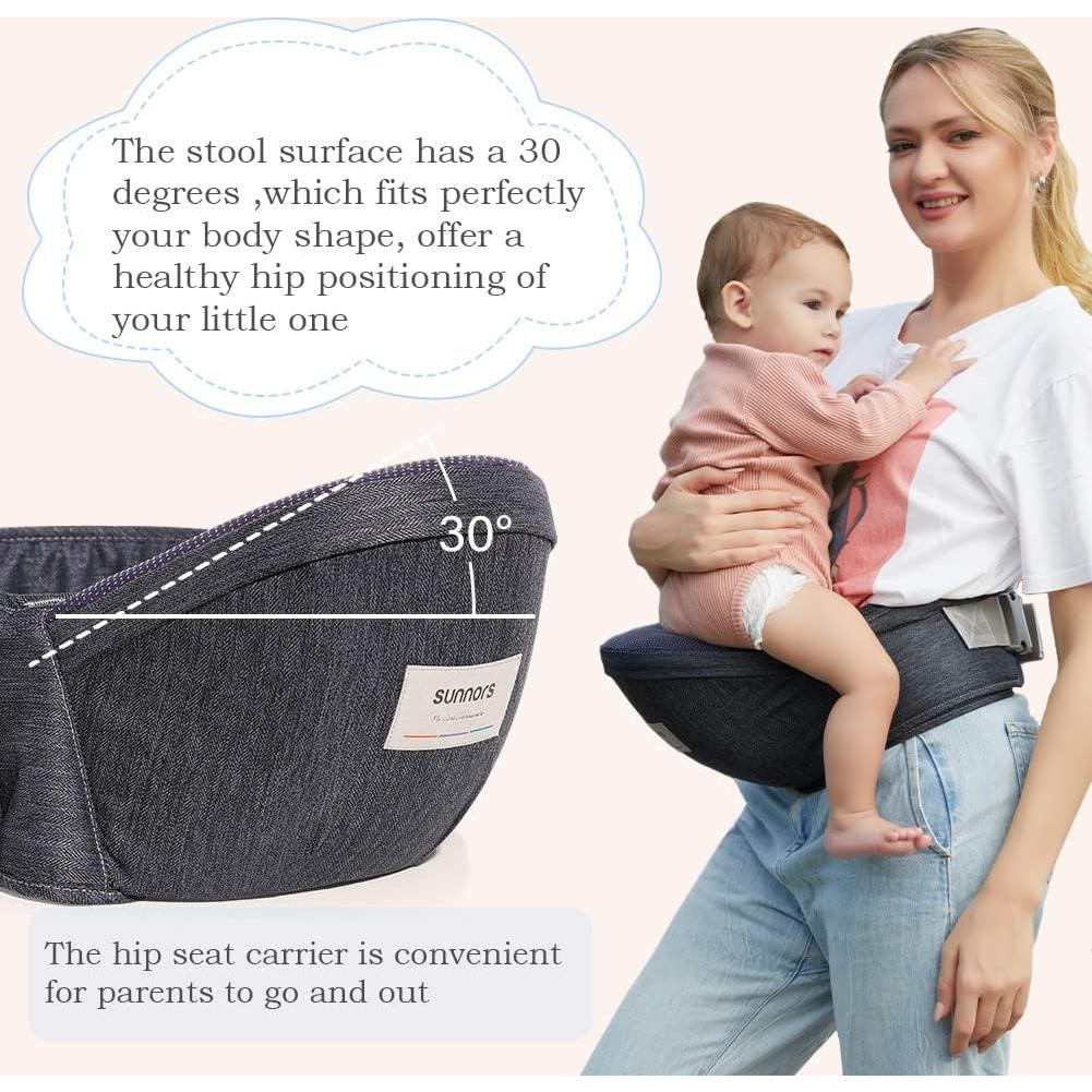 Portabebés Hip Baby Gris Ergonómico para Bebés 3.6-20 kg