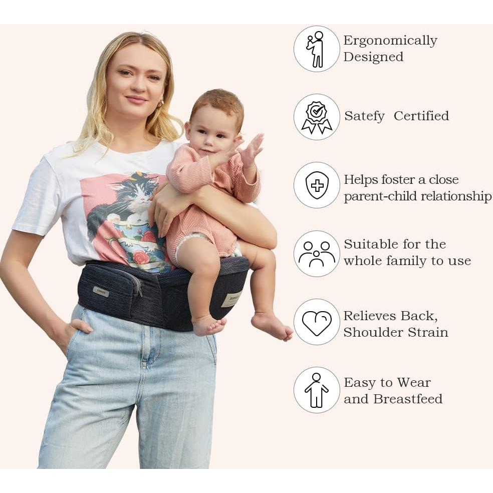 Portabebés Hip Baby Gris Ergonómico para Bebés 3.6-20 kg