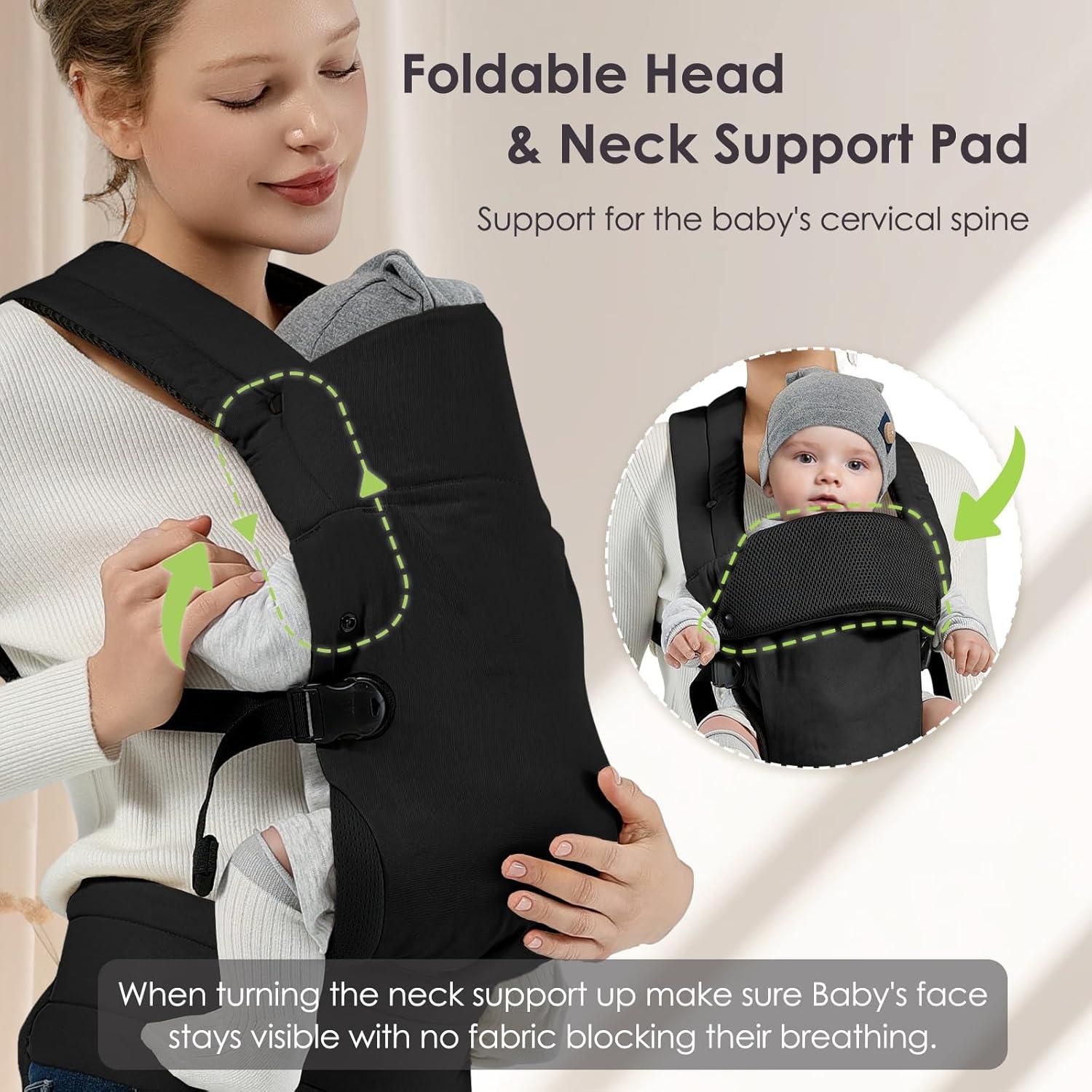 Portabebés ergonómico Mamá y Bebé negro ajustable 0.46 kg