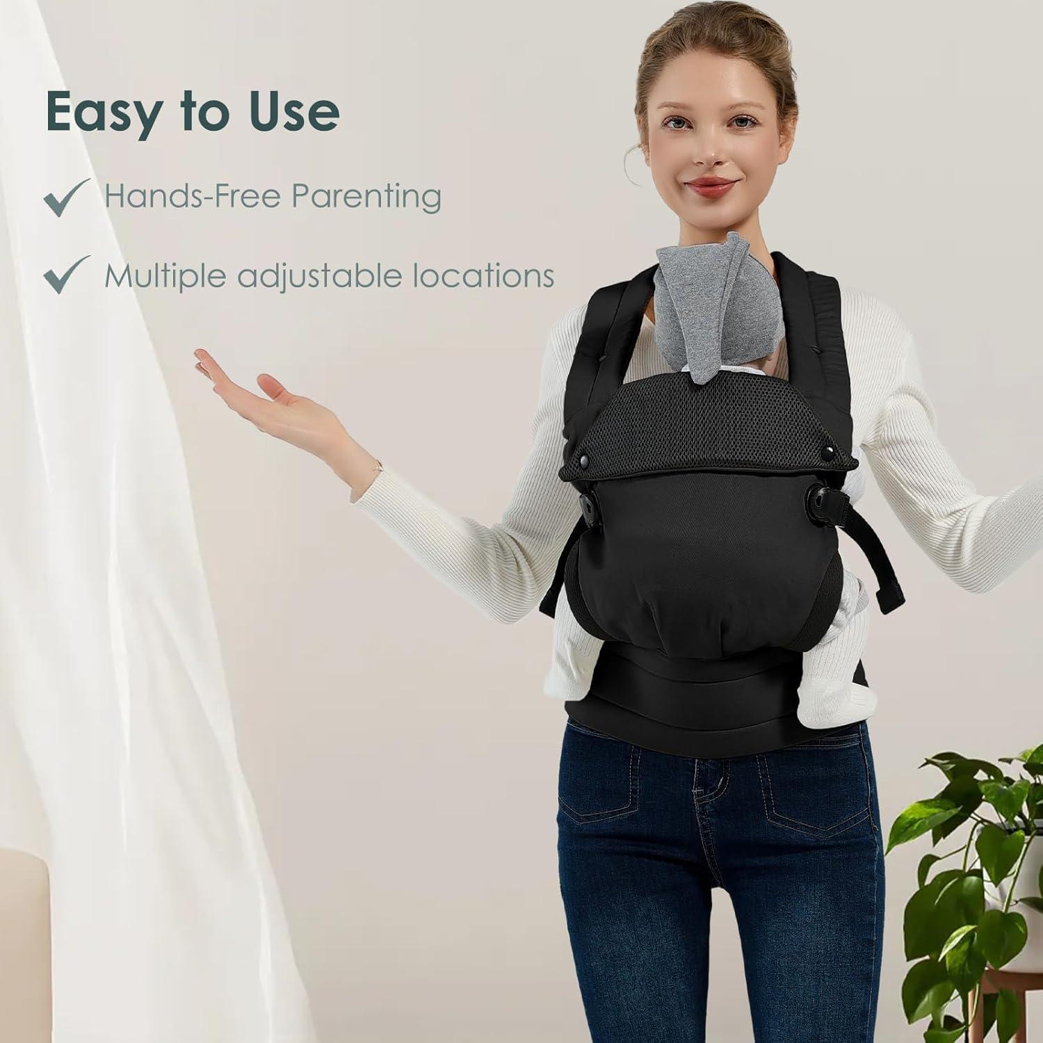 Portabebés ergonómico Mamá y Bebé negro ajustable 0.46 kg