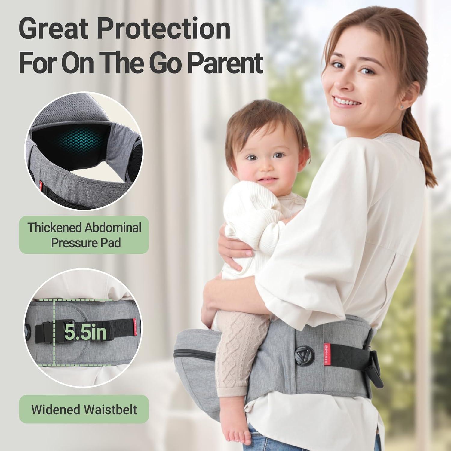 Portabebés Ergonómico Kerata Gris para Bebés hasta 20.4kg