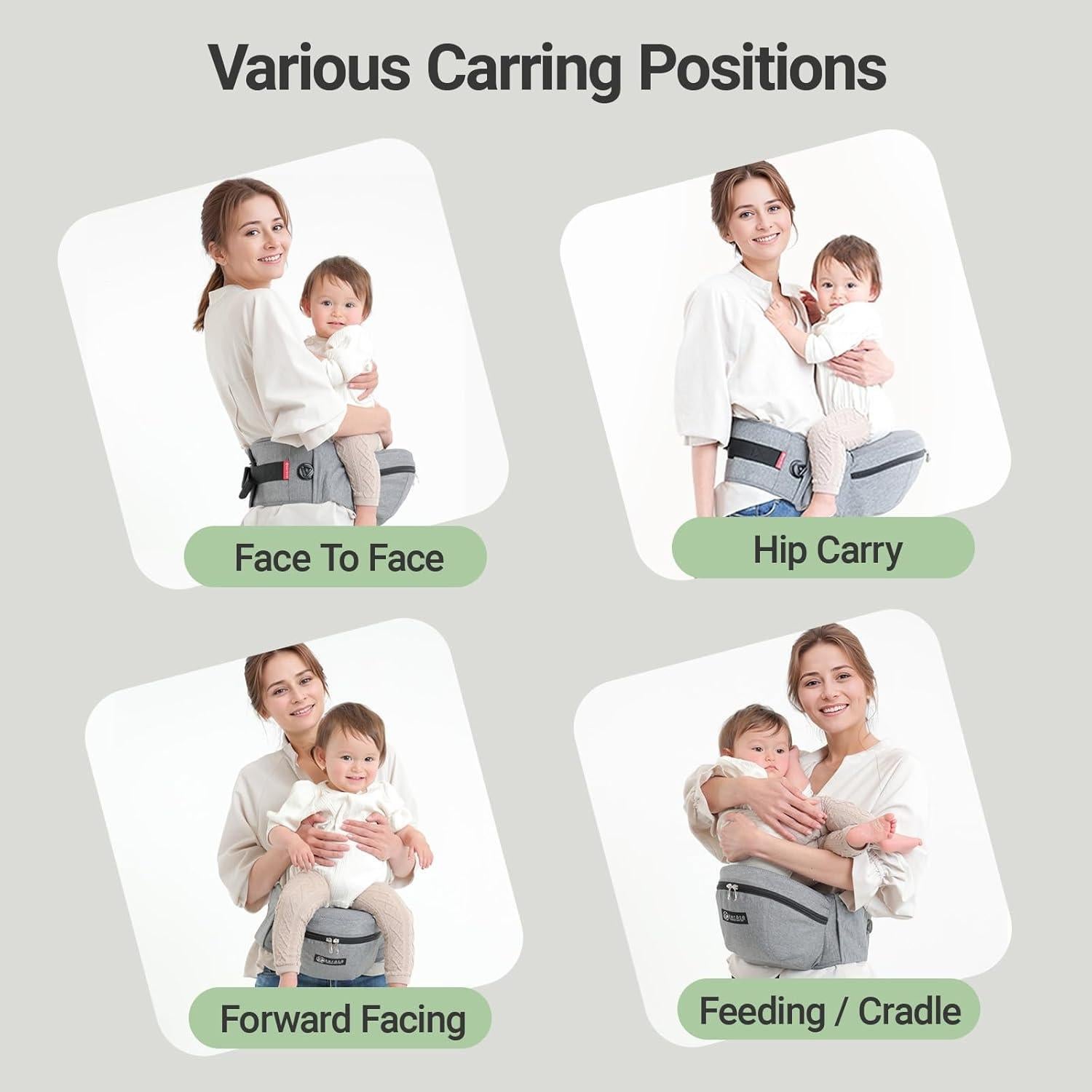 Portabebés Ergonómico Kerata Gris para Bebés hasta 20.4kg