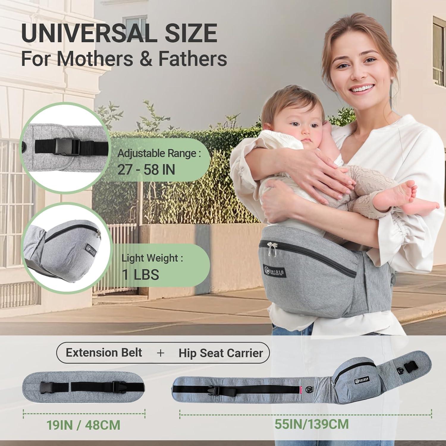 Portabebés Ergonómico Kerata Gris para Bebés hasta 20.4kg