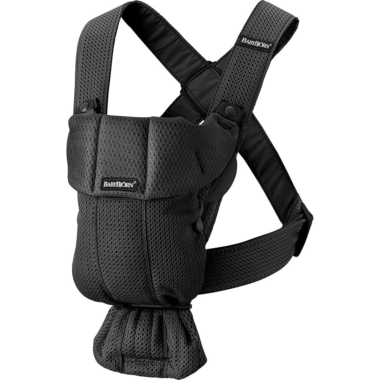 Portabebés Mini BabyBjörn Negro Malla 3D Ergonómico 0.82 kg