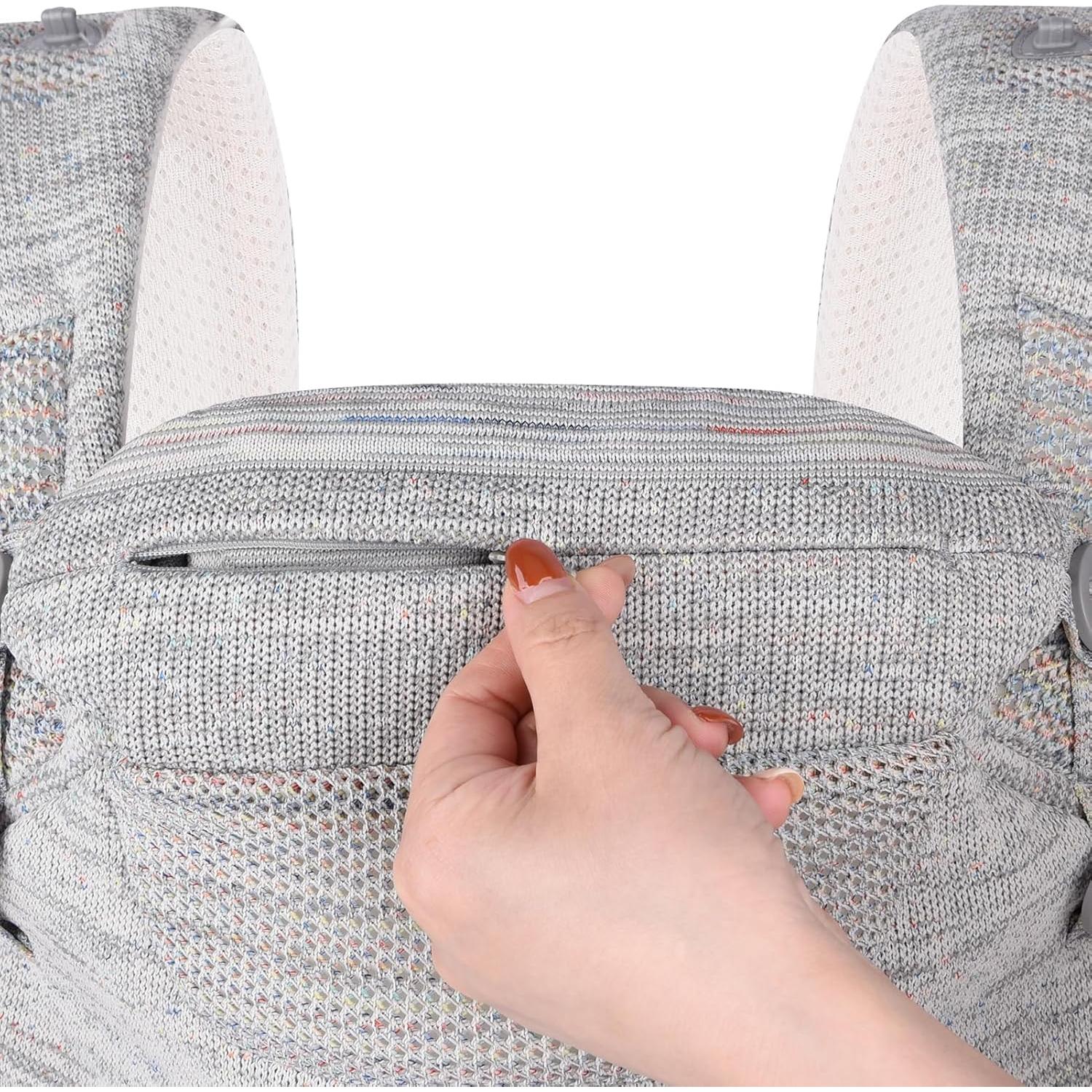 Fular Bebé Tejido Bebamour Gris 3-en-1 hasta 14.9 kg