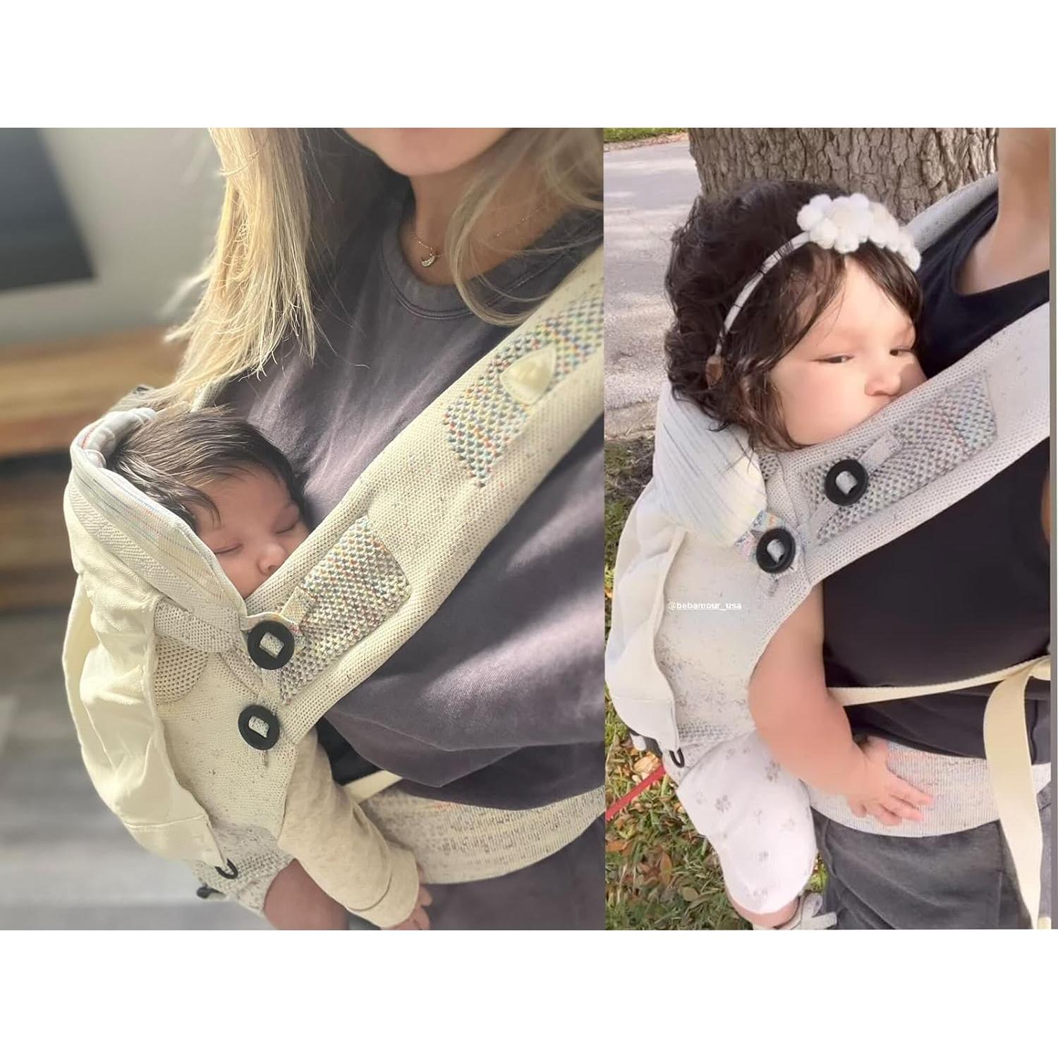 Fular Bebé Tejido Bebamour Gris 3-en-1 hasta 14.9 kg