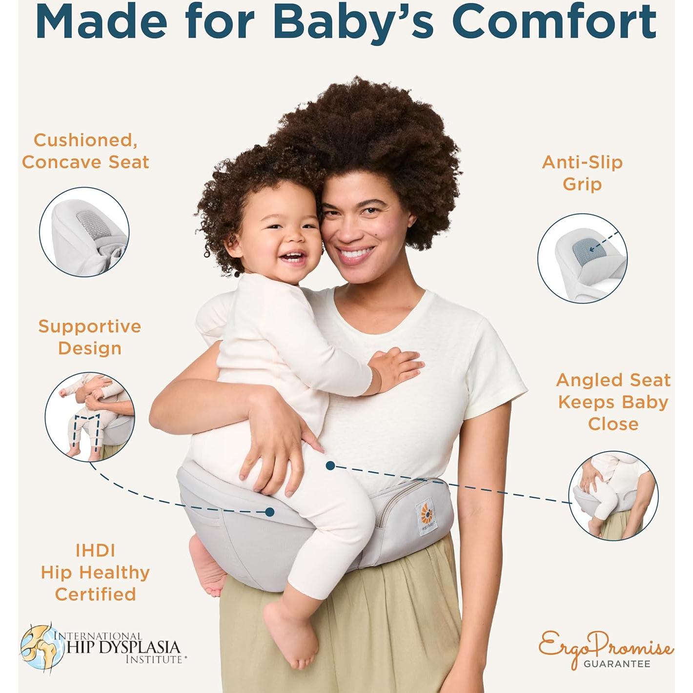 Portabebés Ergobaby Ergonómico Asiento de Cadera Beige Natural