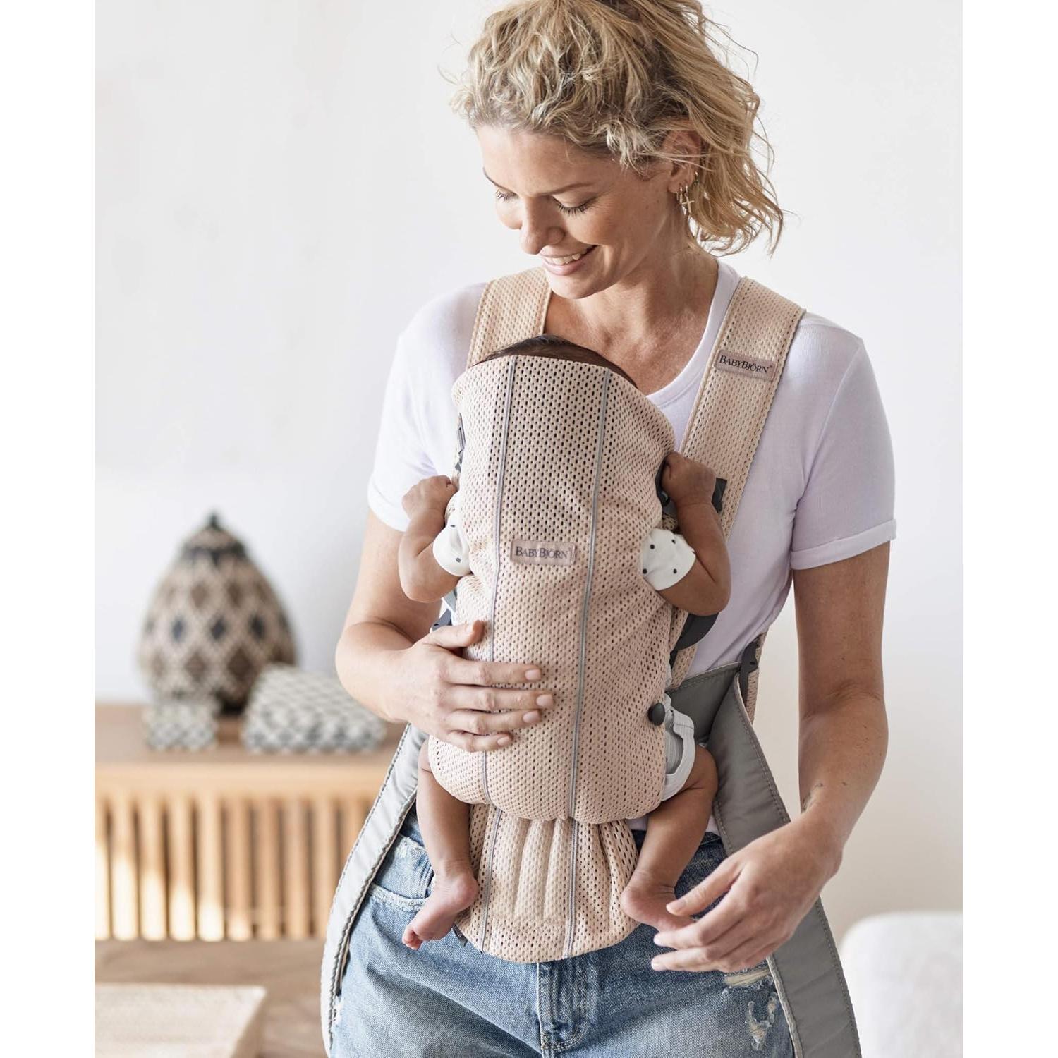 Portabebés Mini BabyBjörn Malla 3D Rosa Perla 3.2-11.3 kg