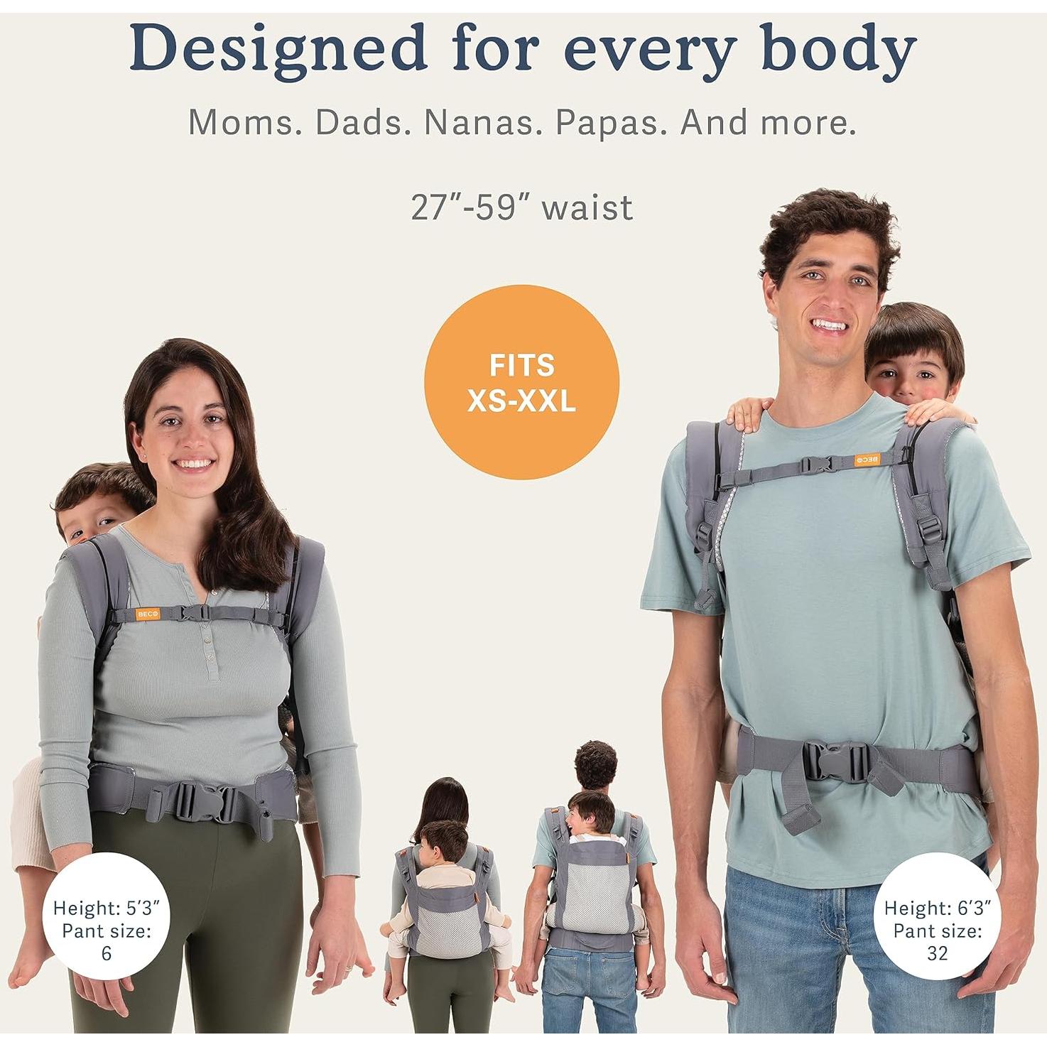 Portabebés Beco Gris Oscuro - Transpirable Malla 3D 9-27 kg