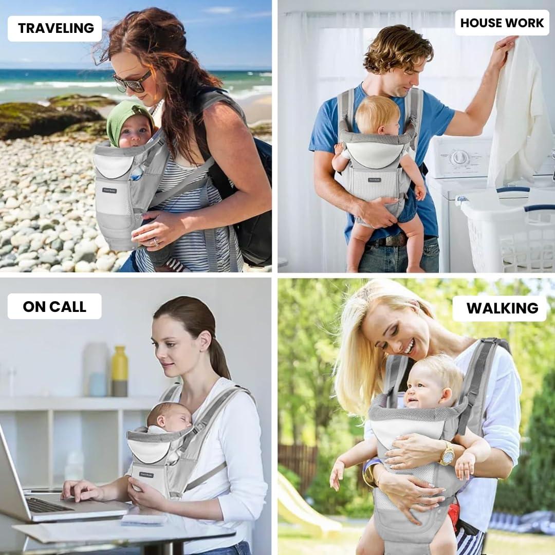 Transportador de Bebé Travel Buddy 4-en-1 Gris | Ergonómico y Ajustable