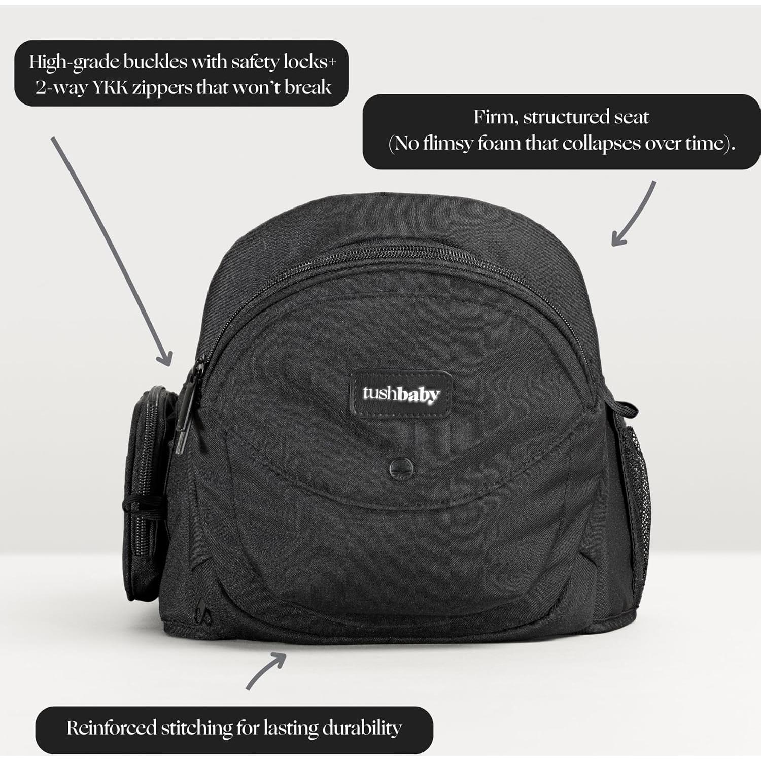 Portabebés Tushbaby Negro - Soporte Ergonómico 0-3 Años