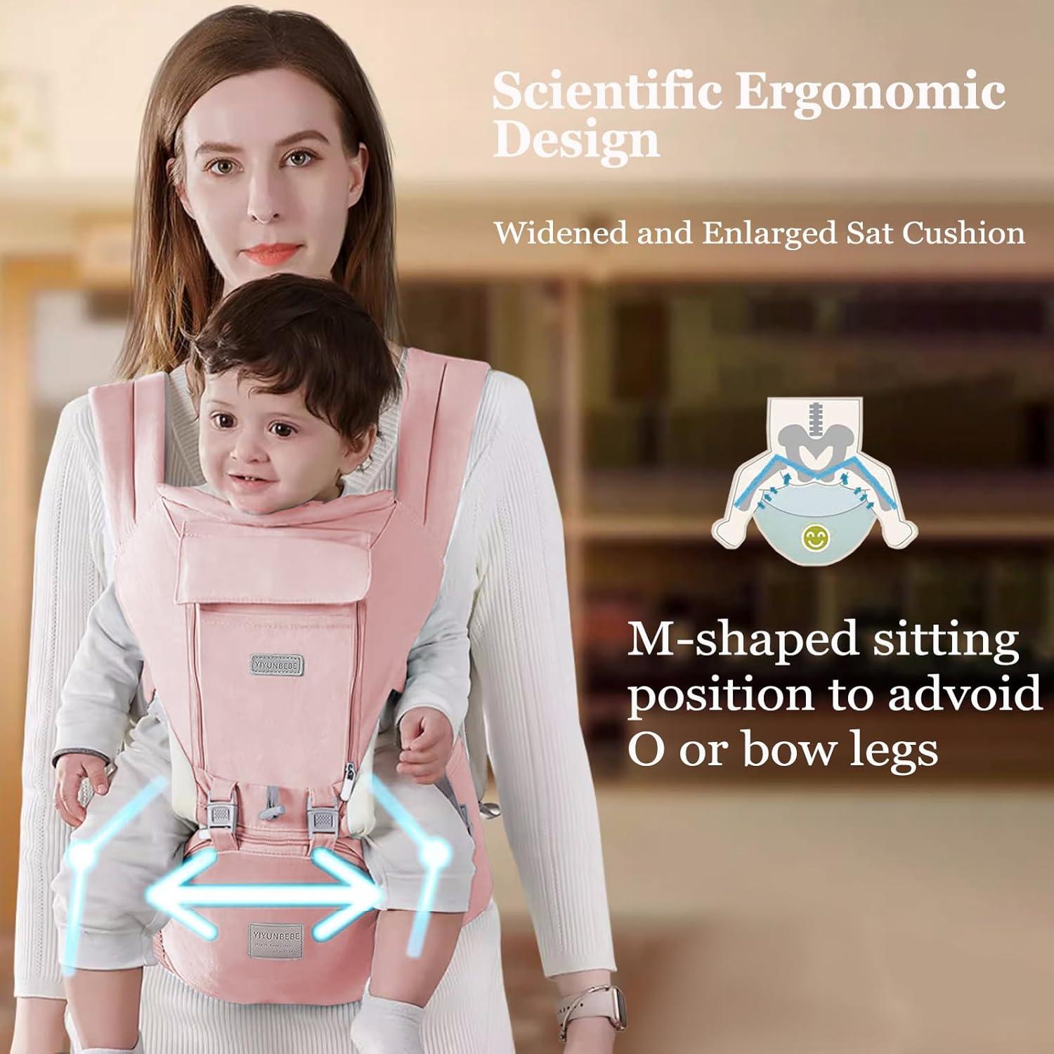 Portabebés YIYUNBEBE 6-en-1 Rosa para 0-36 meses