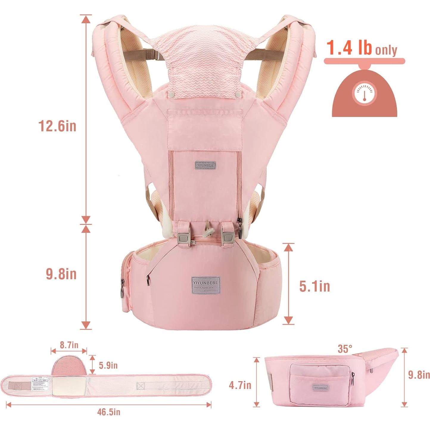 Portabebés YIYUNBEBE 6-en-1 Rosa para 0-36 meses