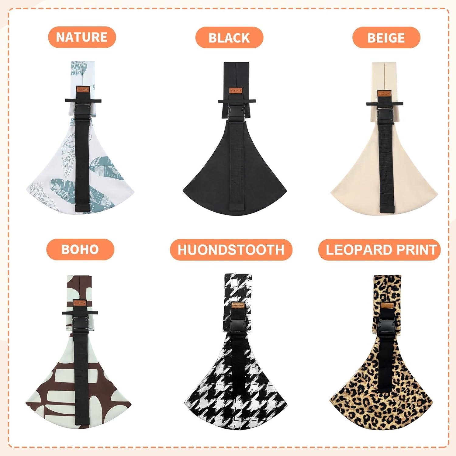 Fular Portabebés Huefain Ergonómico Negro y Cuadros 0.52 kg