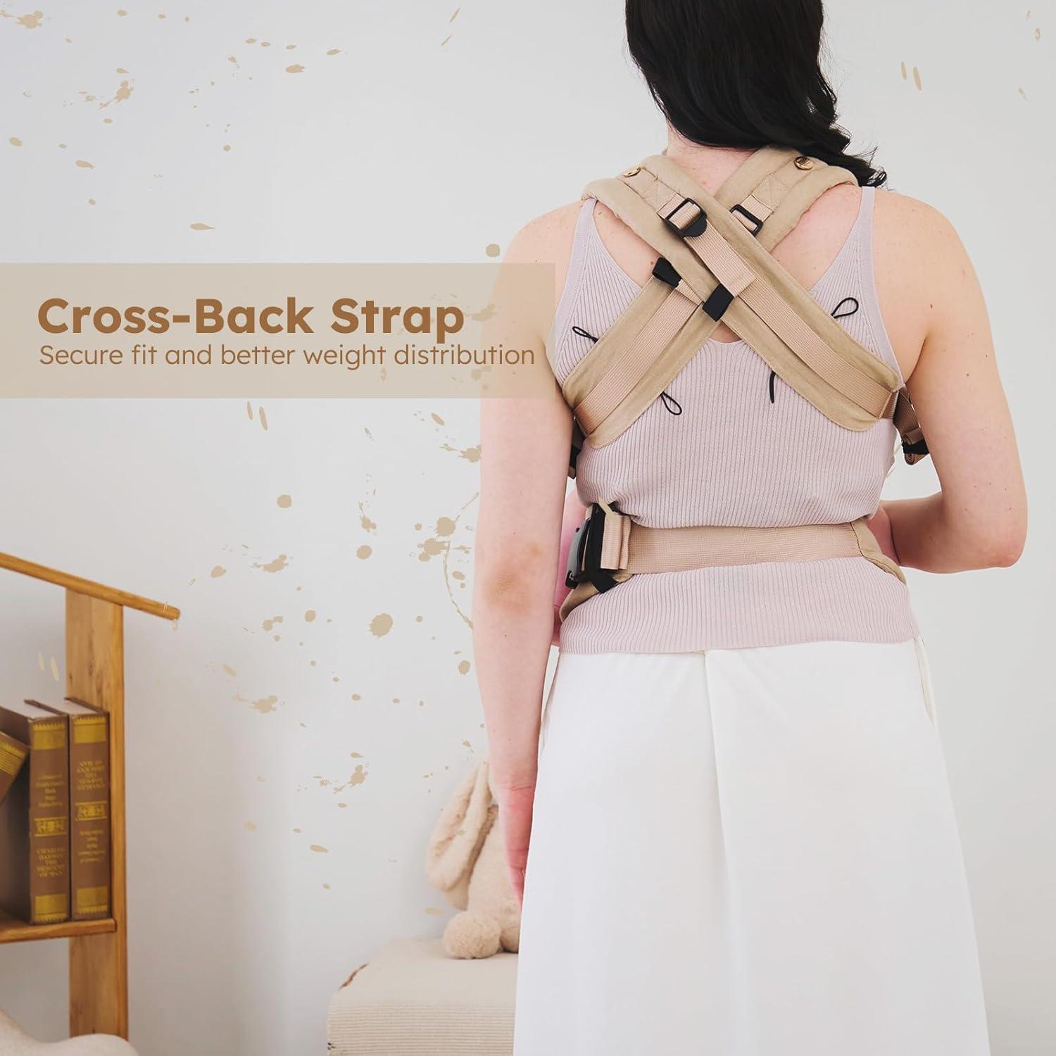 Portabebés Ergonómico Lino 100% Naranja Marrón 3-20 kg