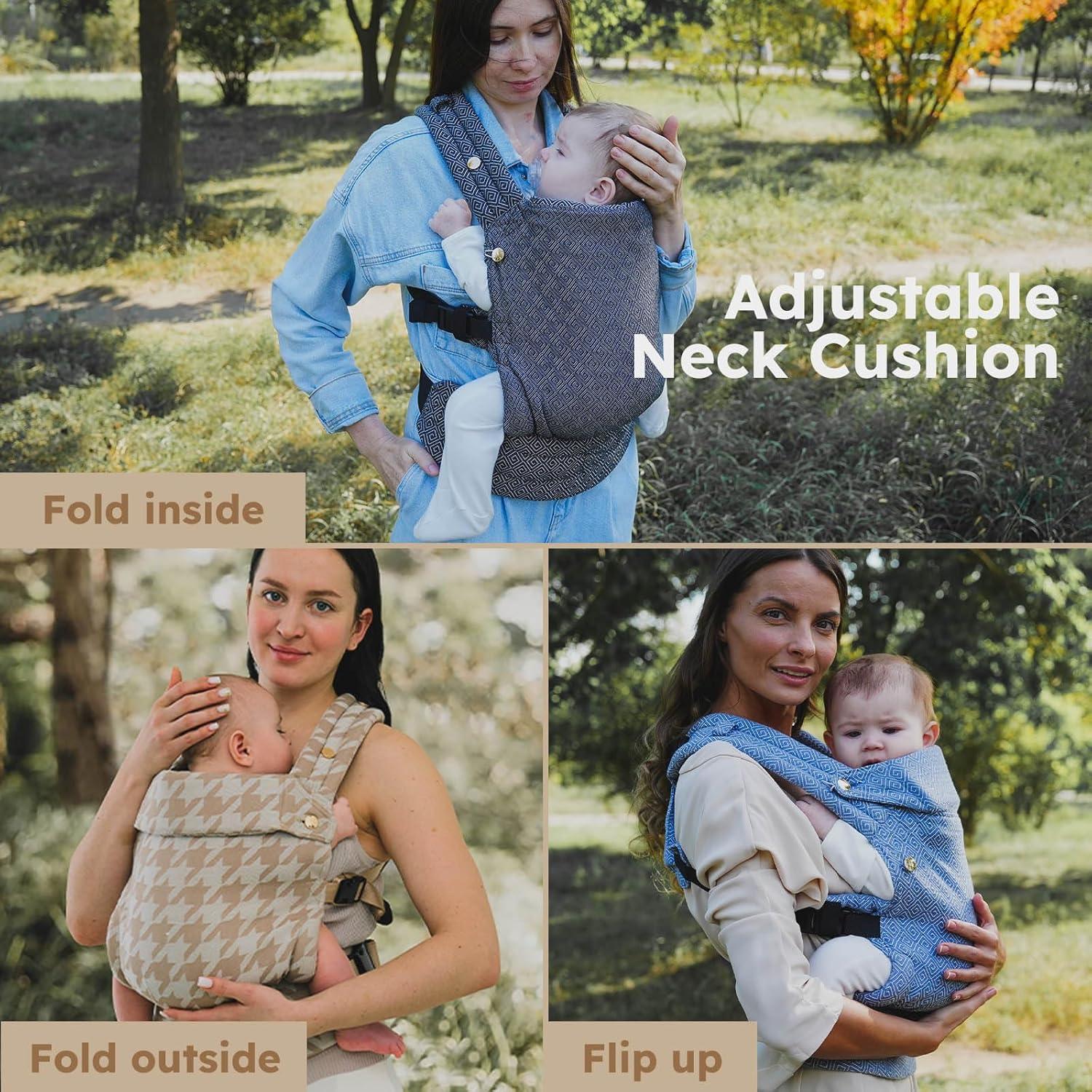 Portabebés Ergonómico Lino 100% Naranja Marrón 3-20 kg