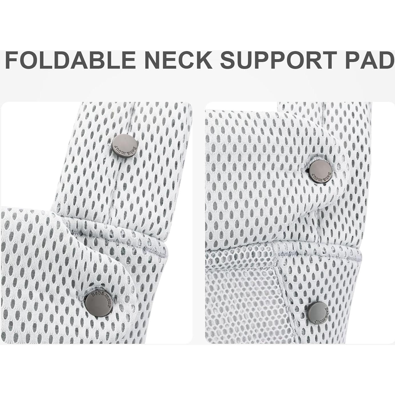 Portabebés Ergonómico Bebamour Gris 3-14.5kg Malla Transpirable