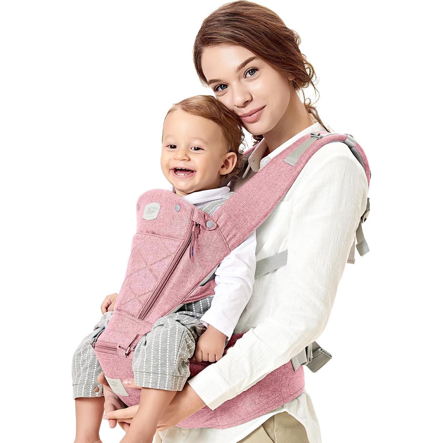 Portabebés ajustable 6 en 1 Rosa para 0-36 meses