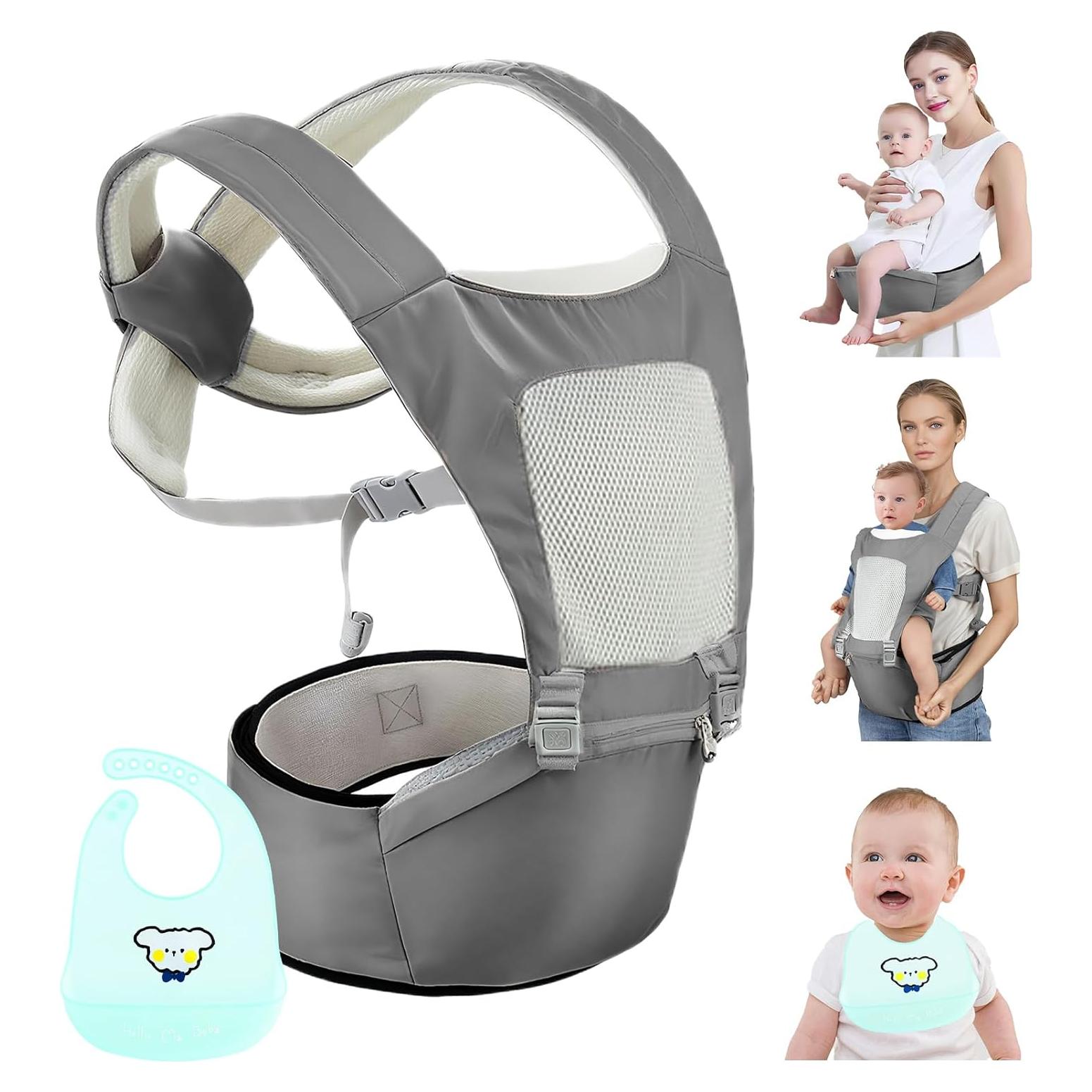 Portabebés 2 en 1 Ergonomico para Bebés hasta 20 kg - Gris