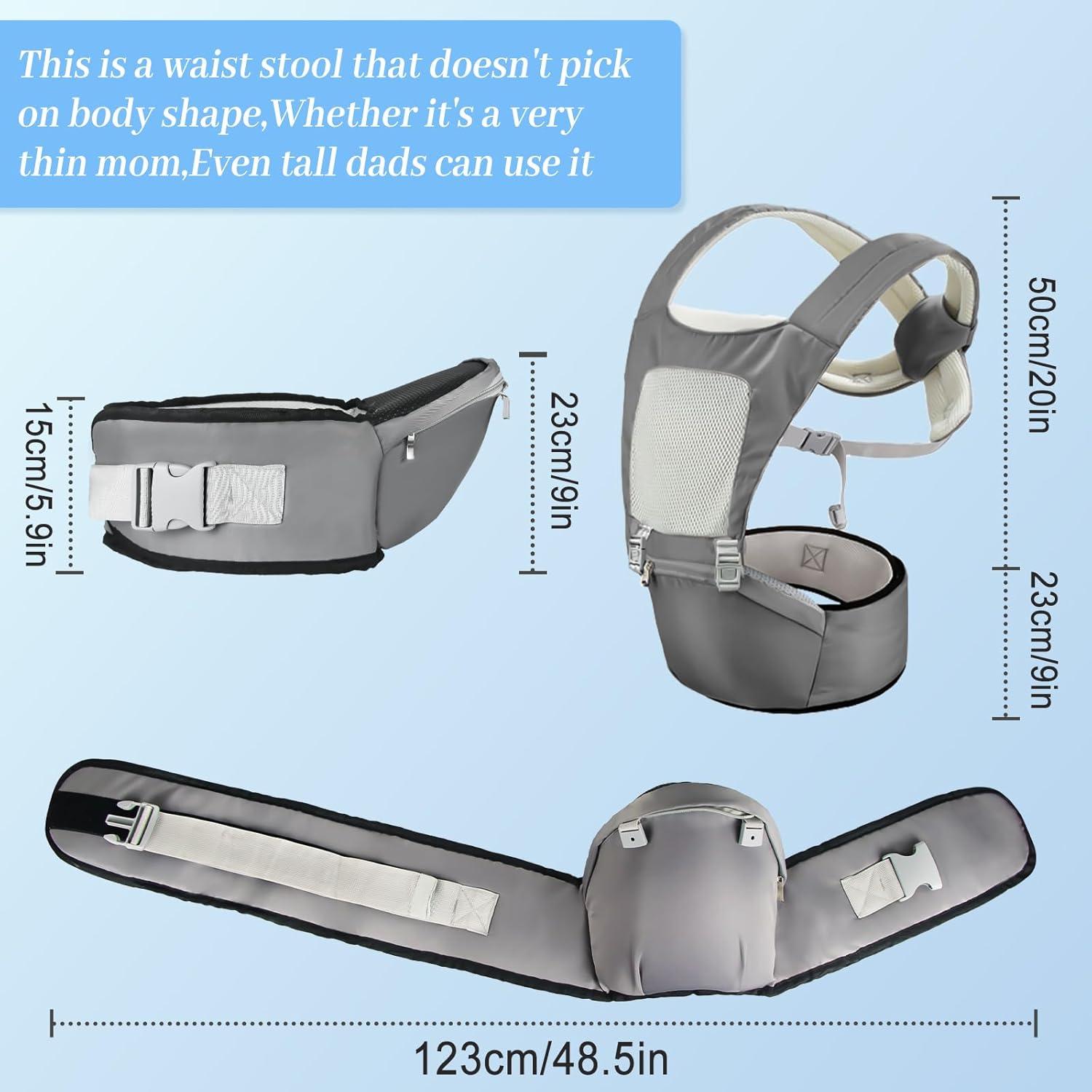 Portabebés 2 en 1 Ergonomico para Bebés hasta 20 kg - Gris