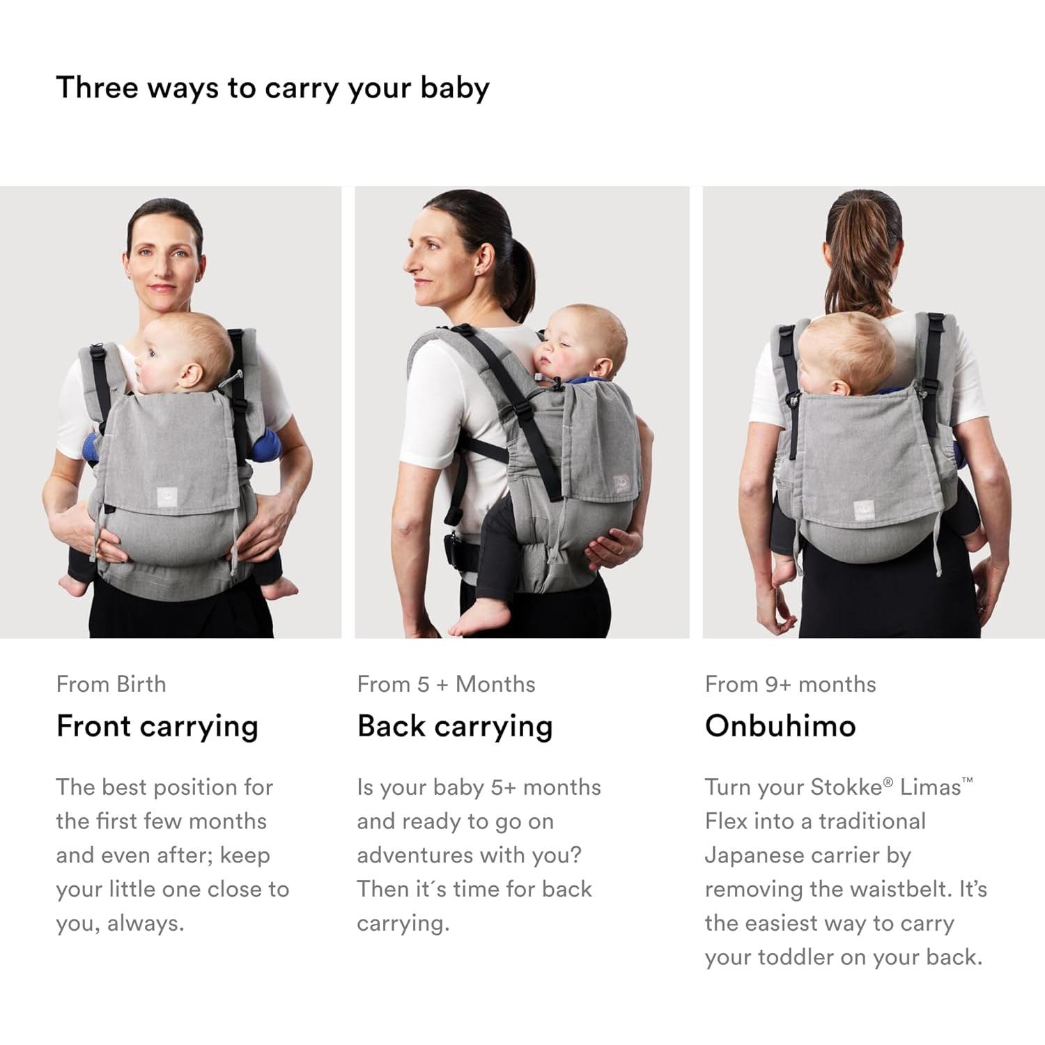 Portabebés Stokke Limas Carrier Flex Verde Glaciar 0-20 kg