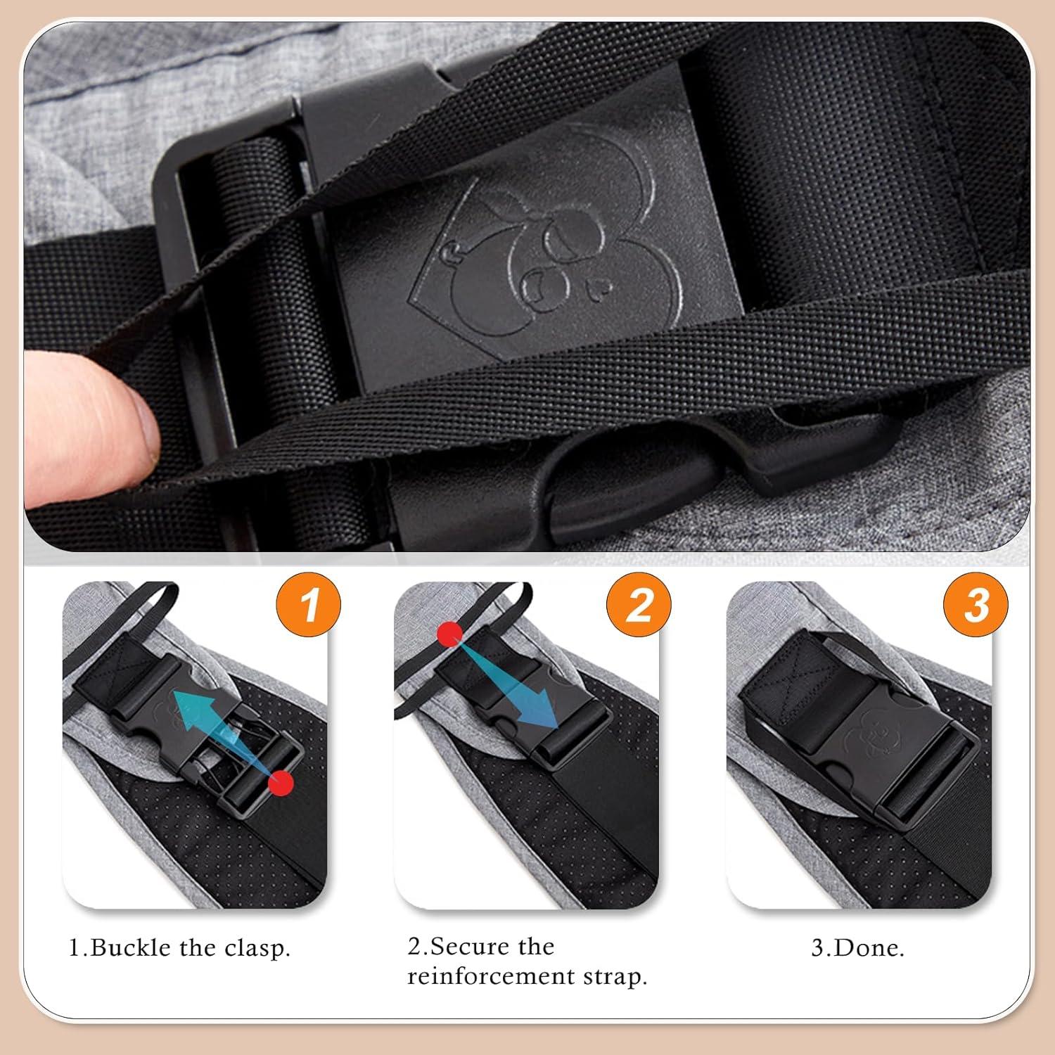 Portabebés Ajustable Gris - Para Niños de 6 a 48 Meses, 25 kg