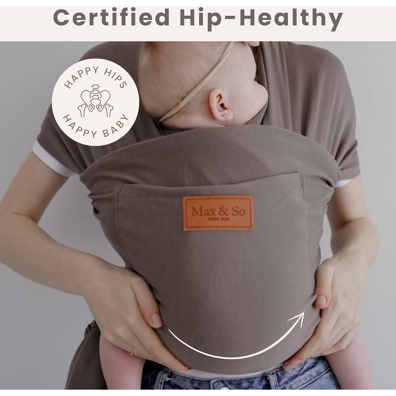 Fular Portabebés Algodón Premium Max&so Gris Tierra 3.6-15.9 kg