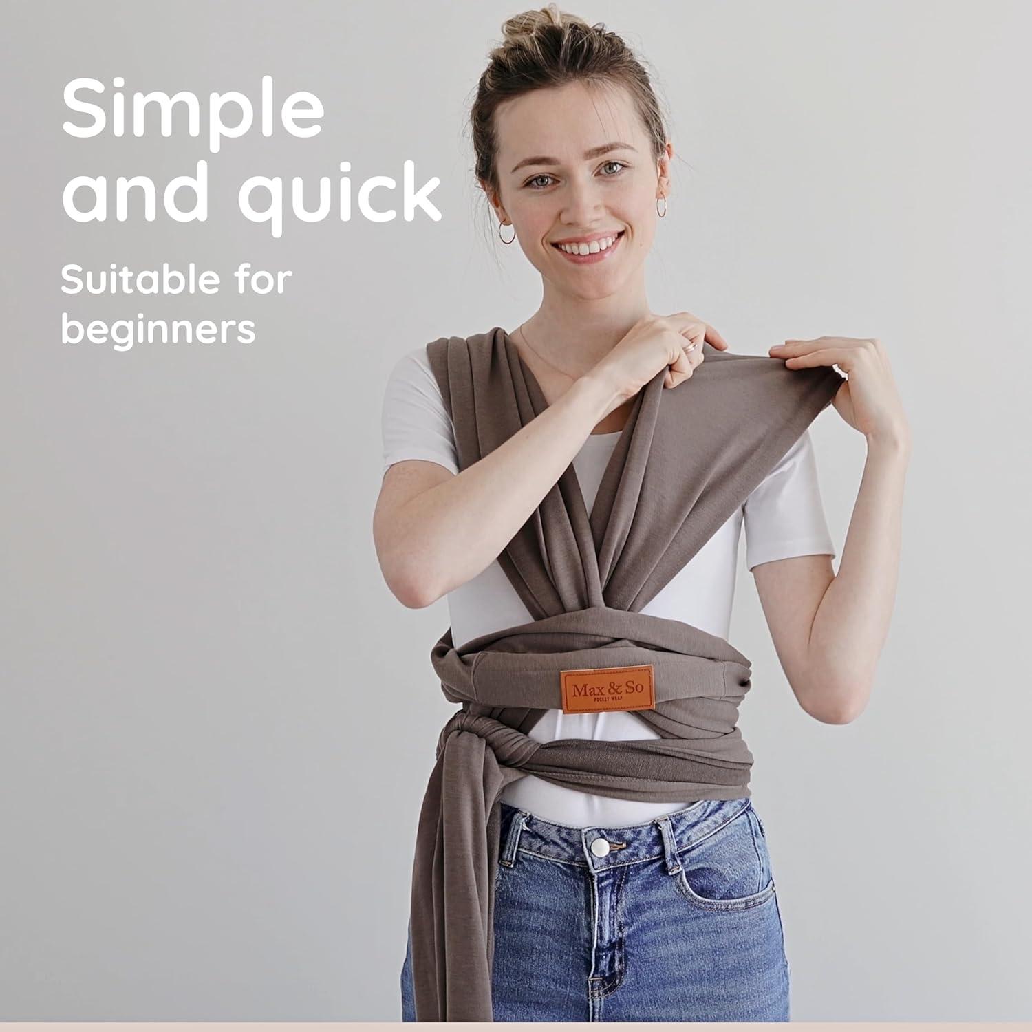 Fular Portabebés Algodón Premium Max&so Gris Tierra 3.6-15.9 kg